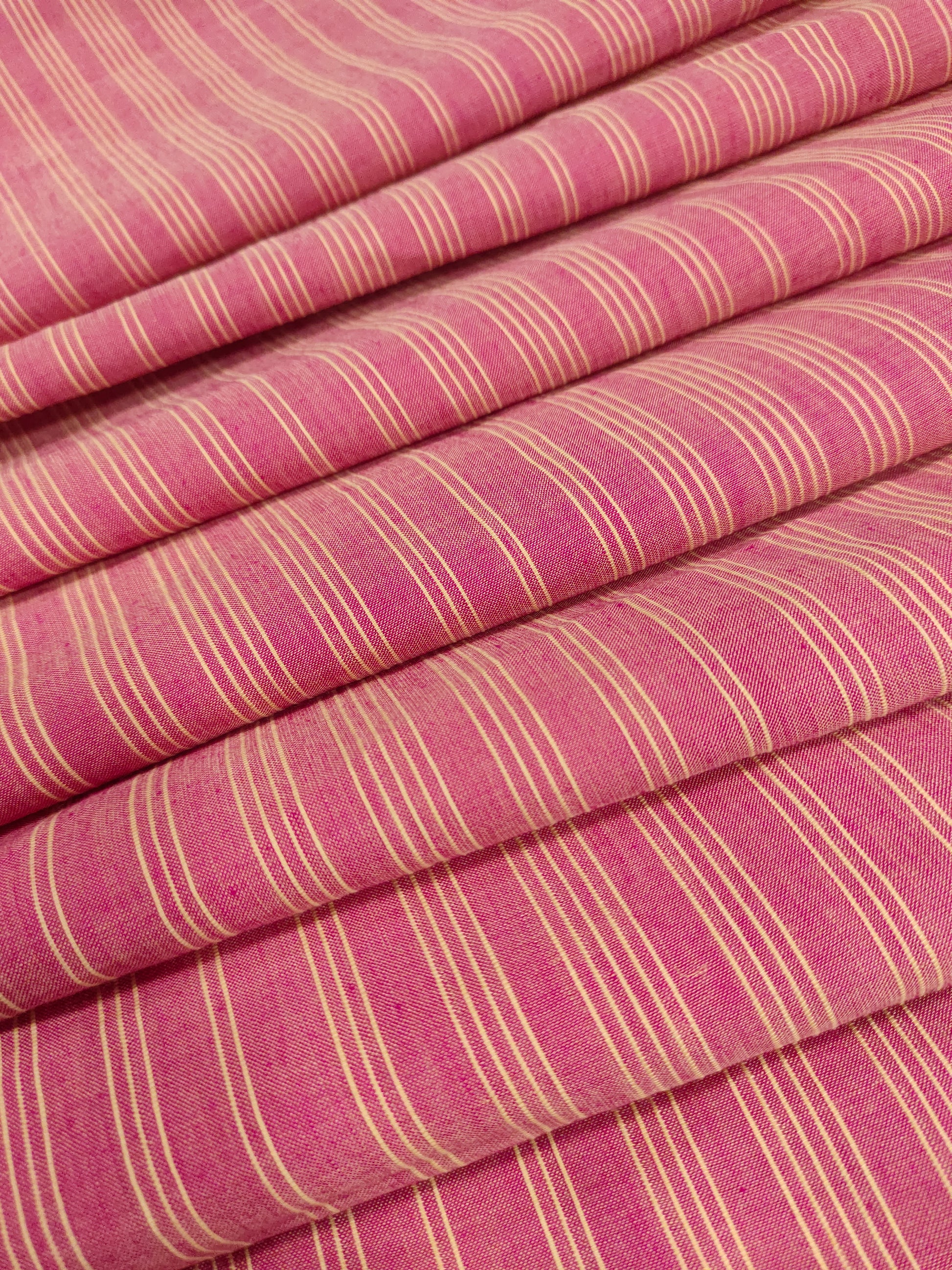 Pink cotton dobby stripes