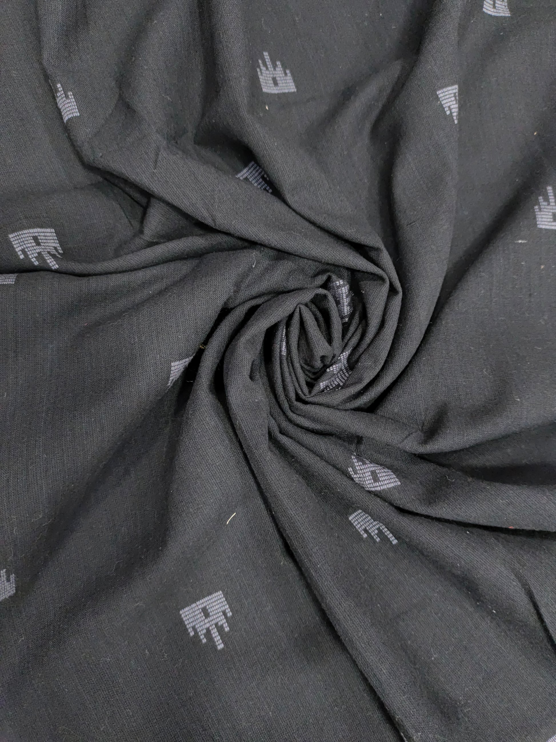 South cotton Jacqard cut butti black