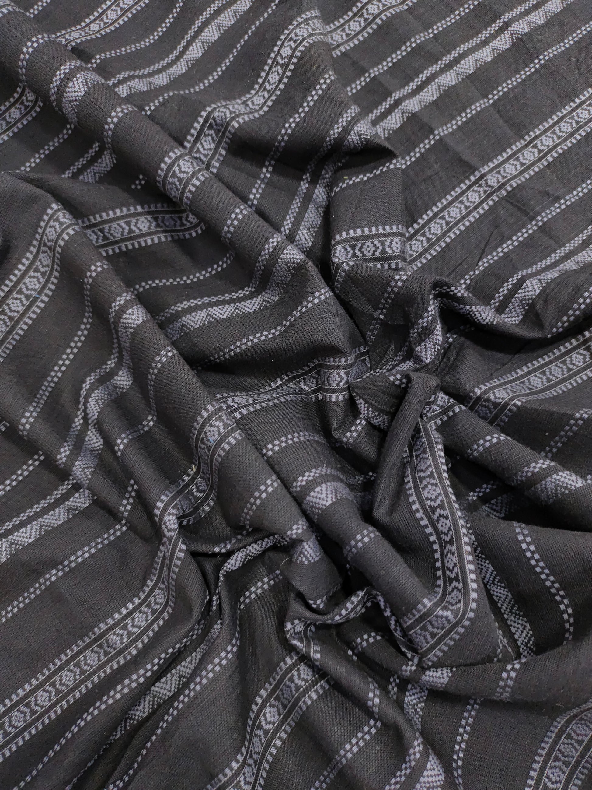 Cotton dobby black & grey