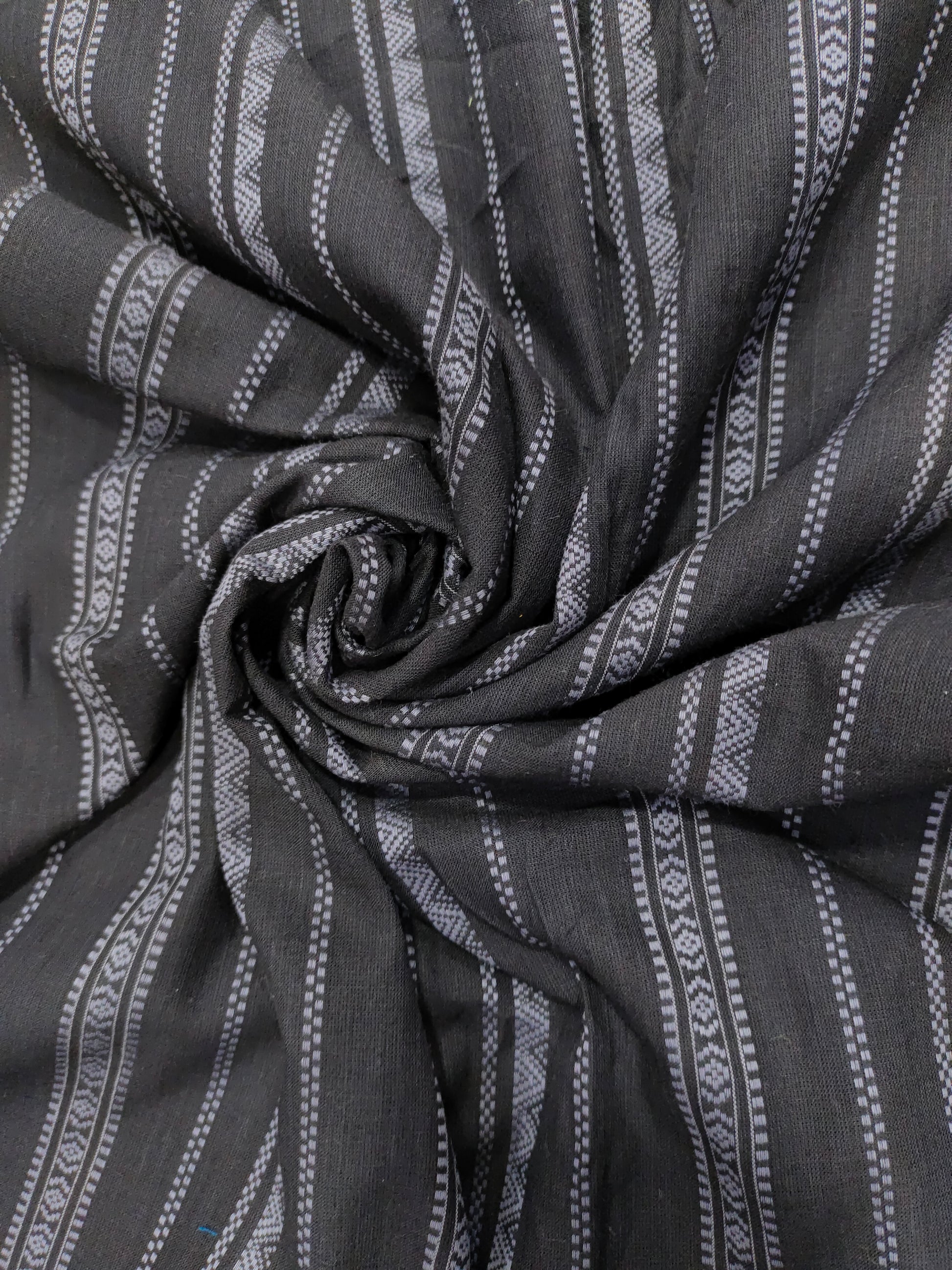 Cotton dobby black & grey