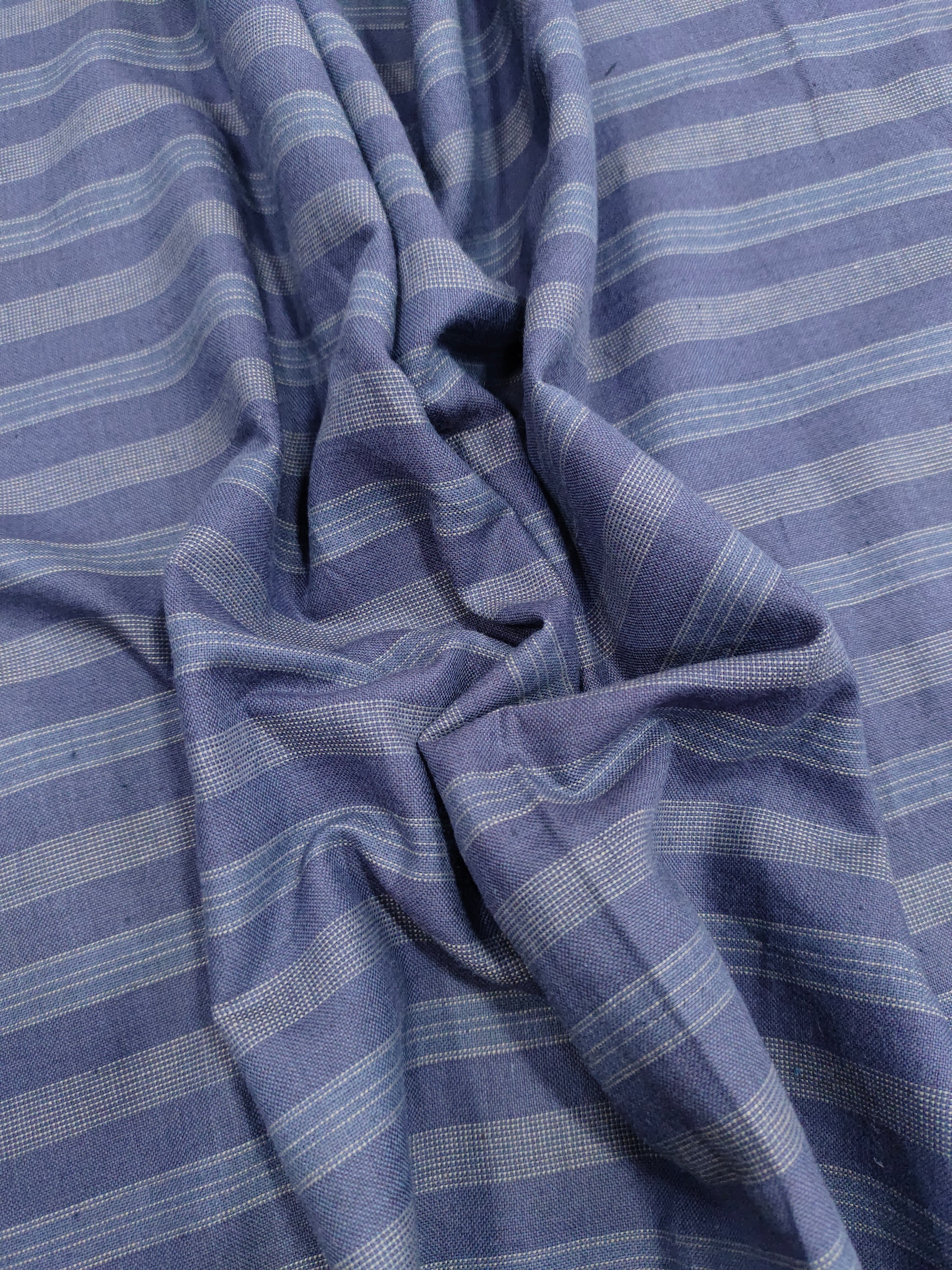 Cotton dobby dark grey stripes