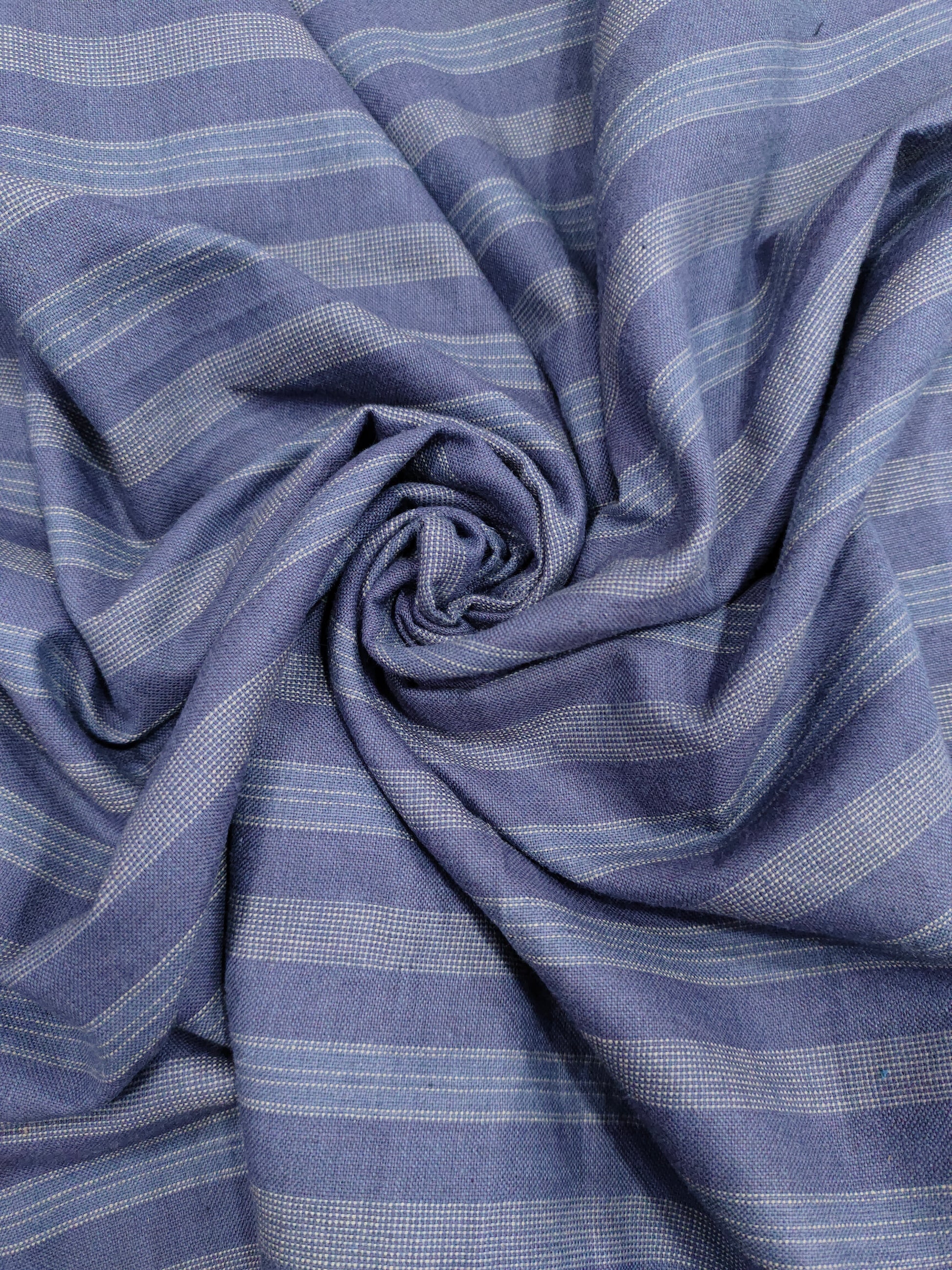 Cotton dobby dark grey stripes