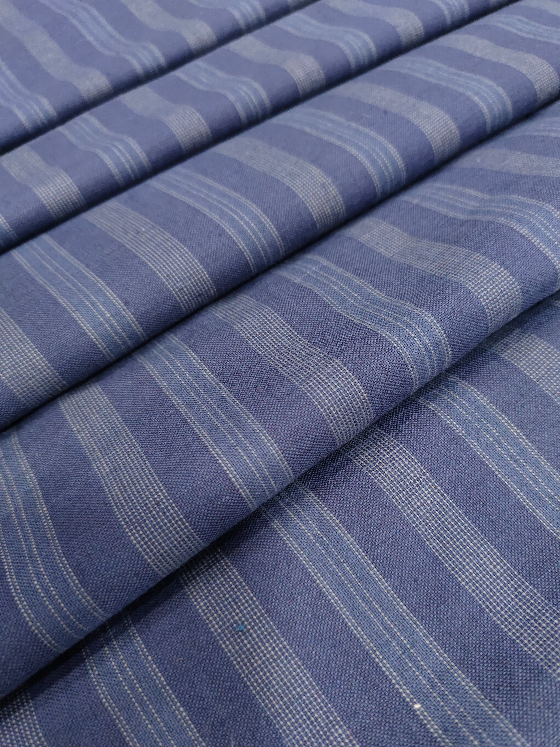 Cotton dobby dark grey stripes