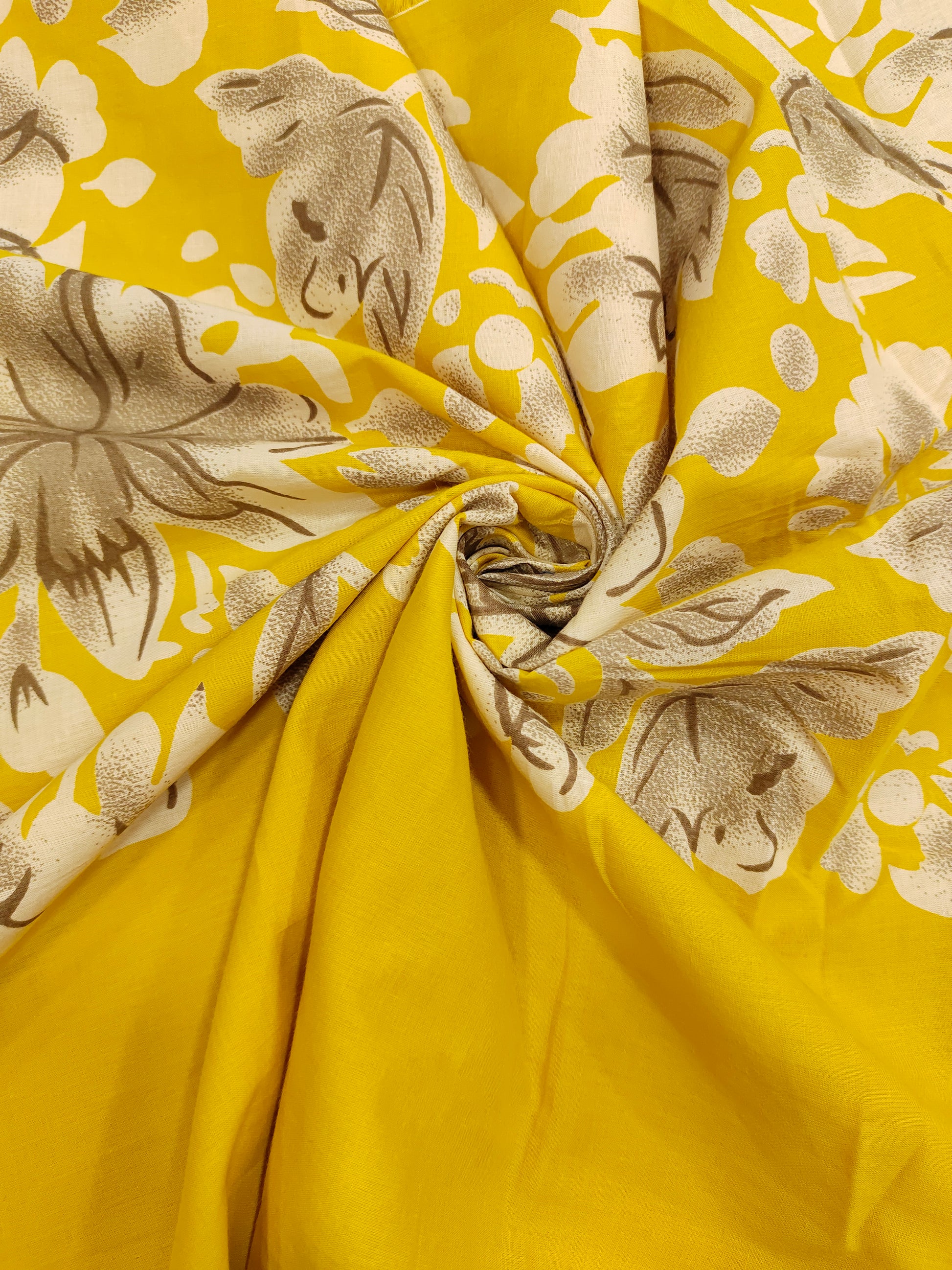 Jaipur cotton daman print yellow color