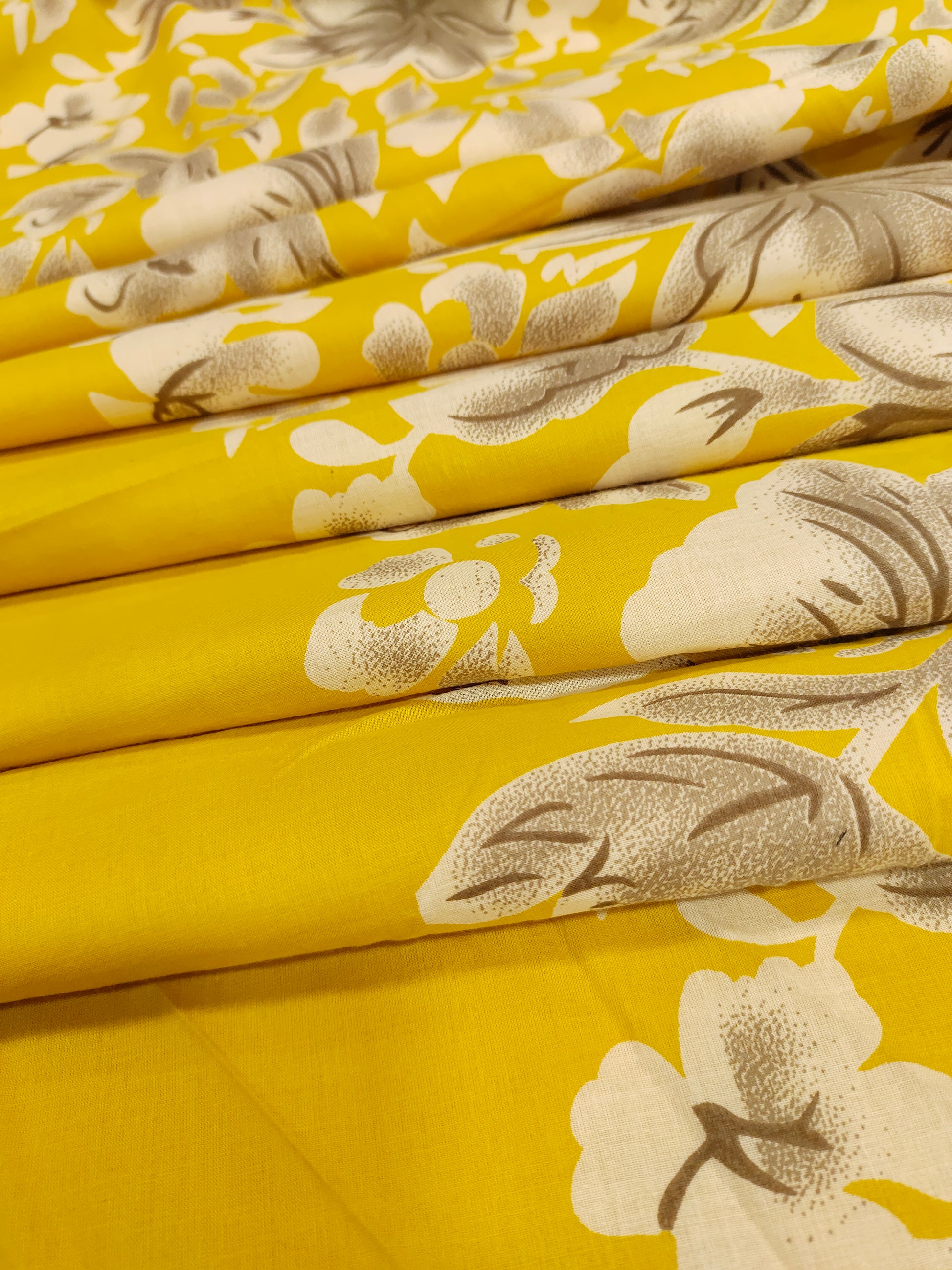 Jaipur cotton daman print yellow color
