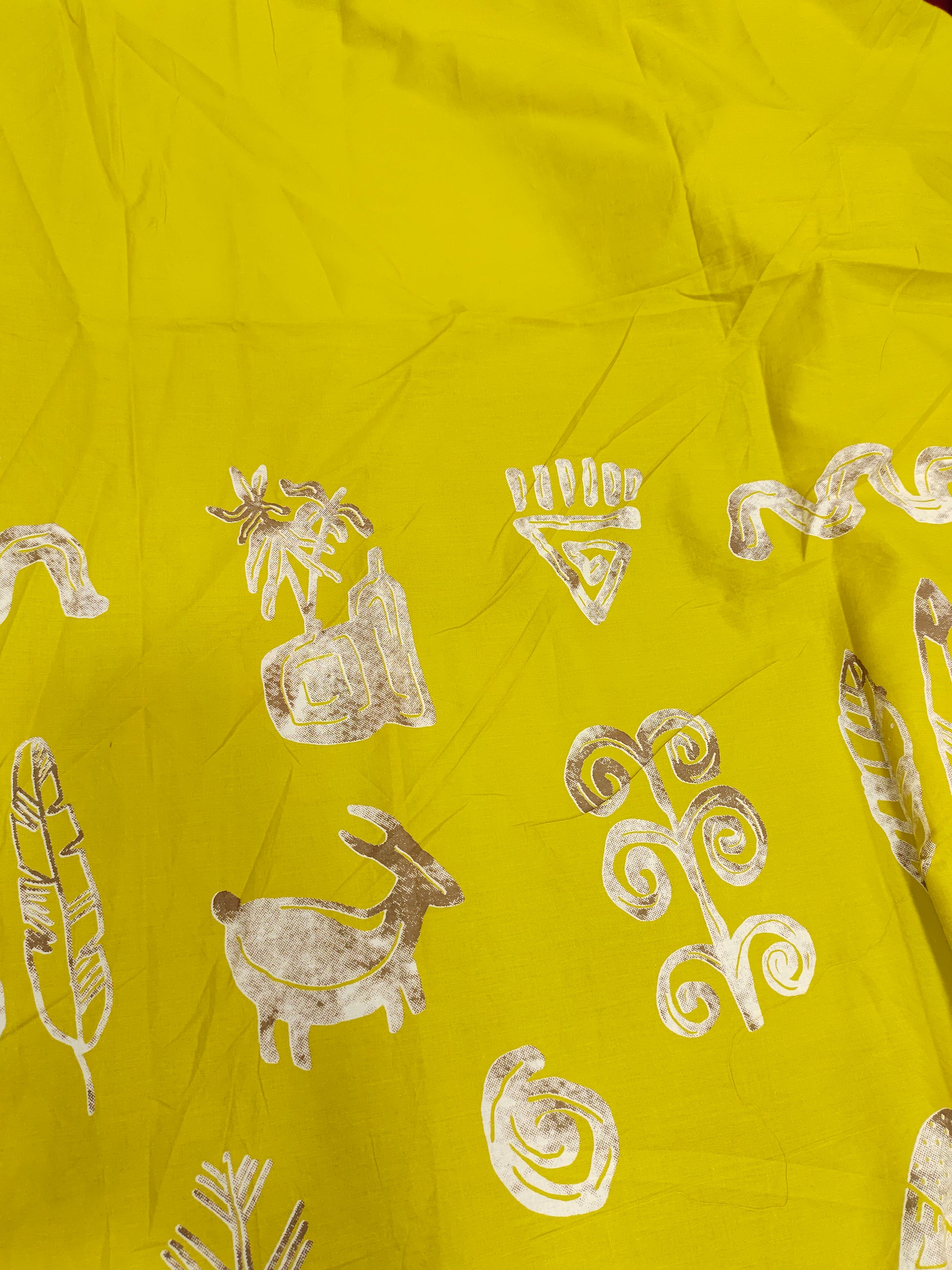 Jaipur cotton daman print light mustard color