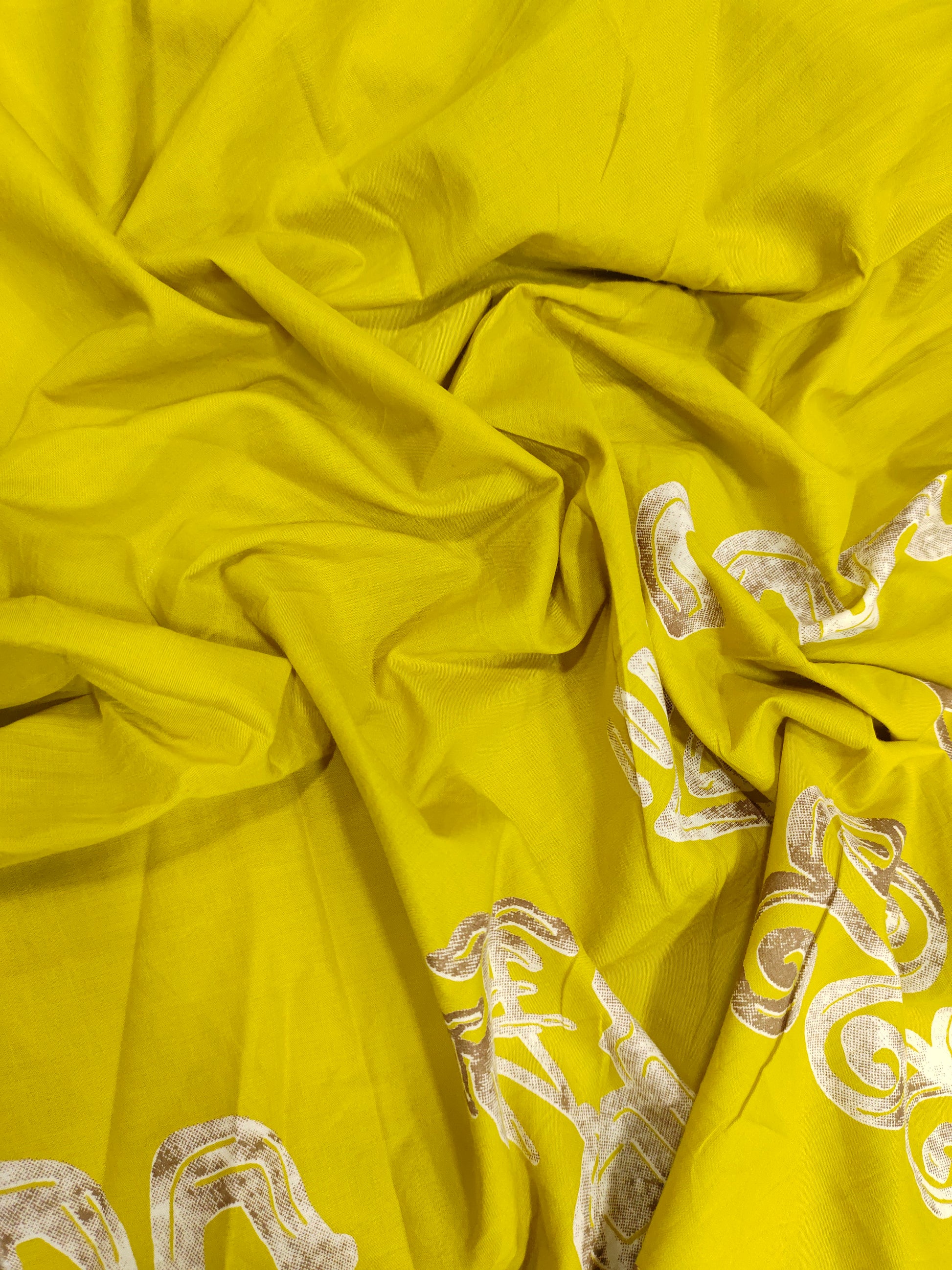 Jaipur cotton daman print light mustard color