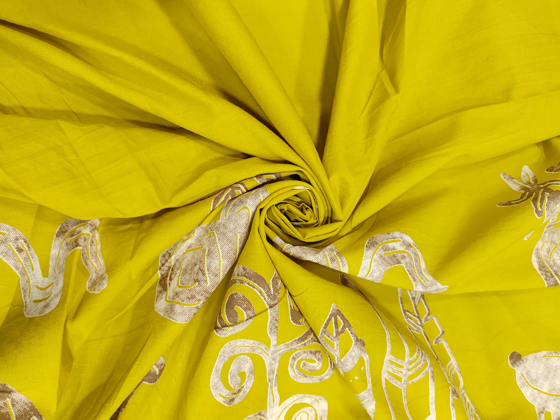 Jaipur cotton daman print light mustard color