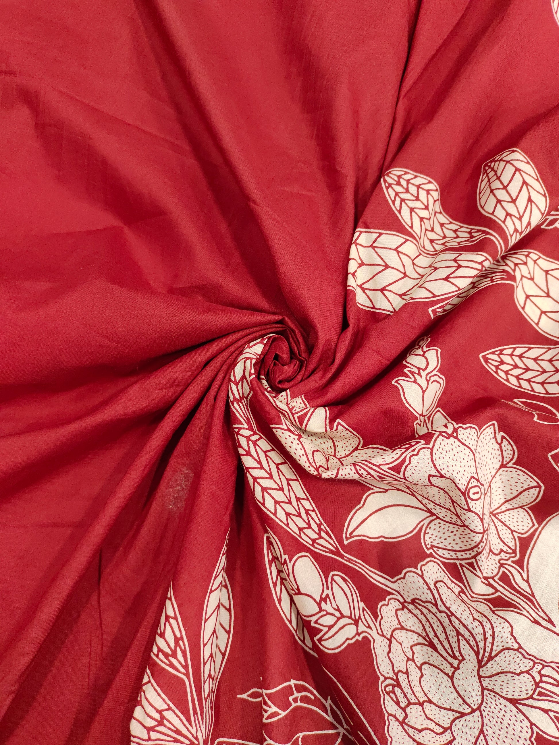 Jaipur cotton daman print on red fabric