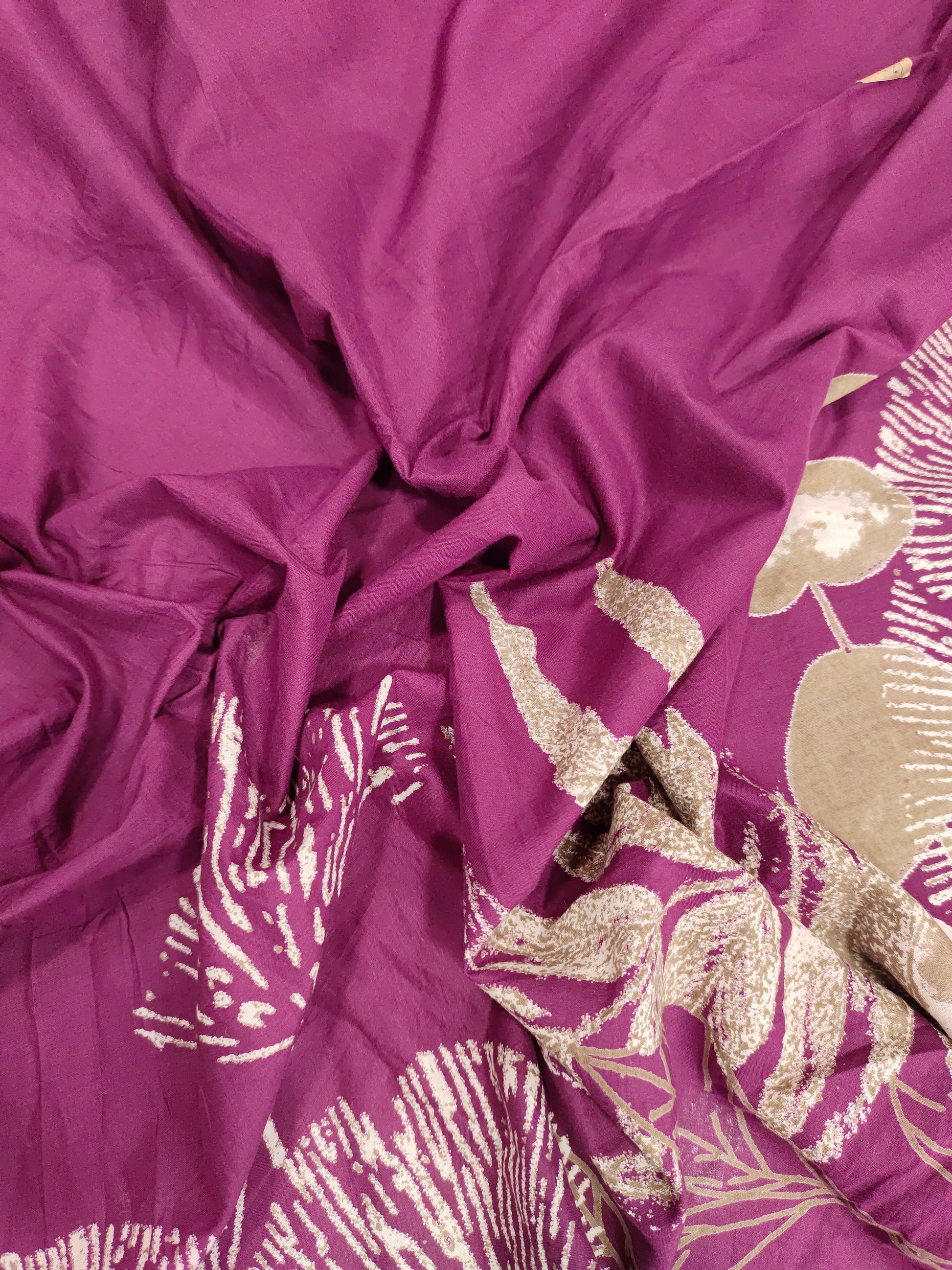 Jaipur cotton daman print on wine color