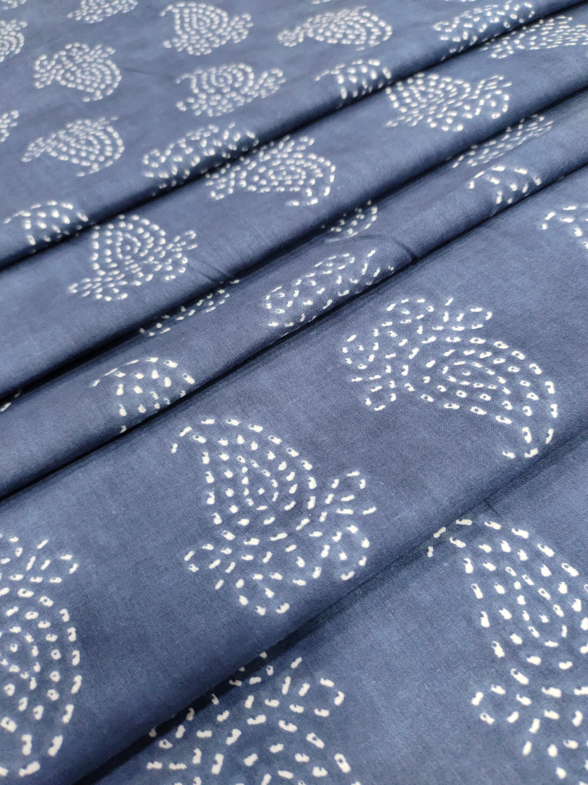 Cotton Screen Print fabric Grey color