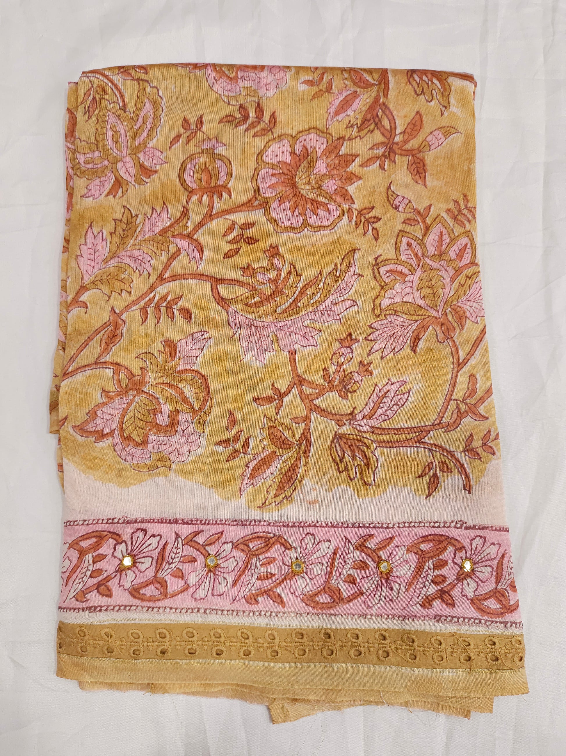Chanderi silk block printed chudidar set and chanderi silk dupatta