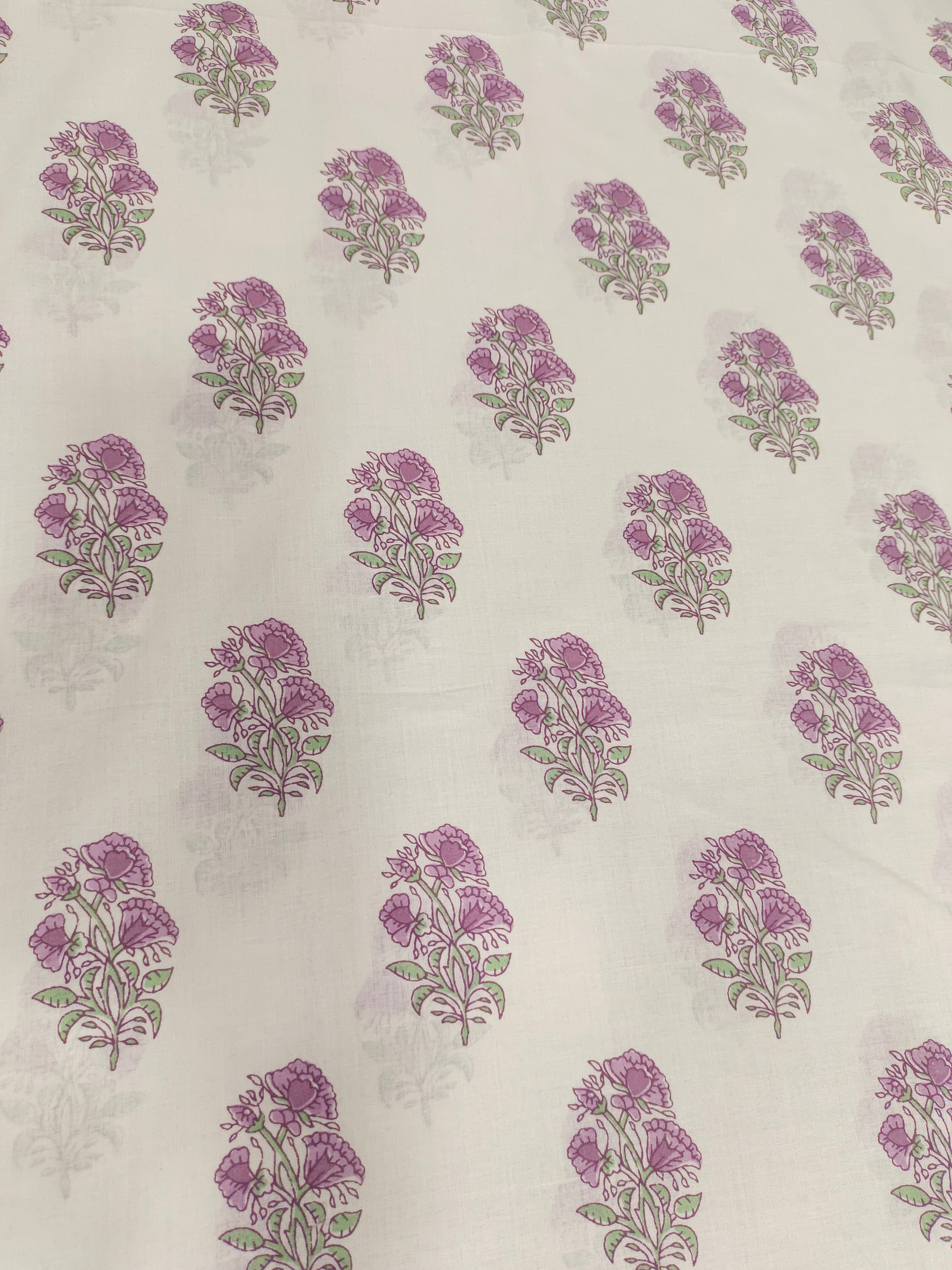 Offwhite base with purple floral print