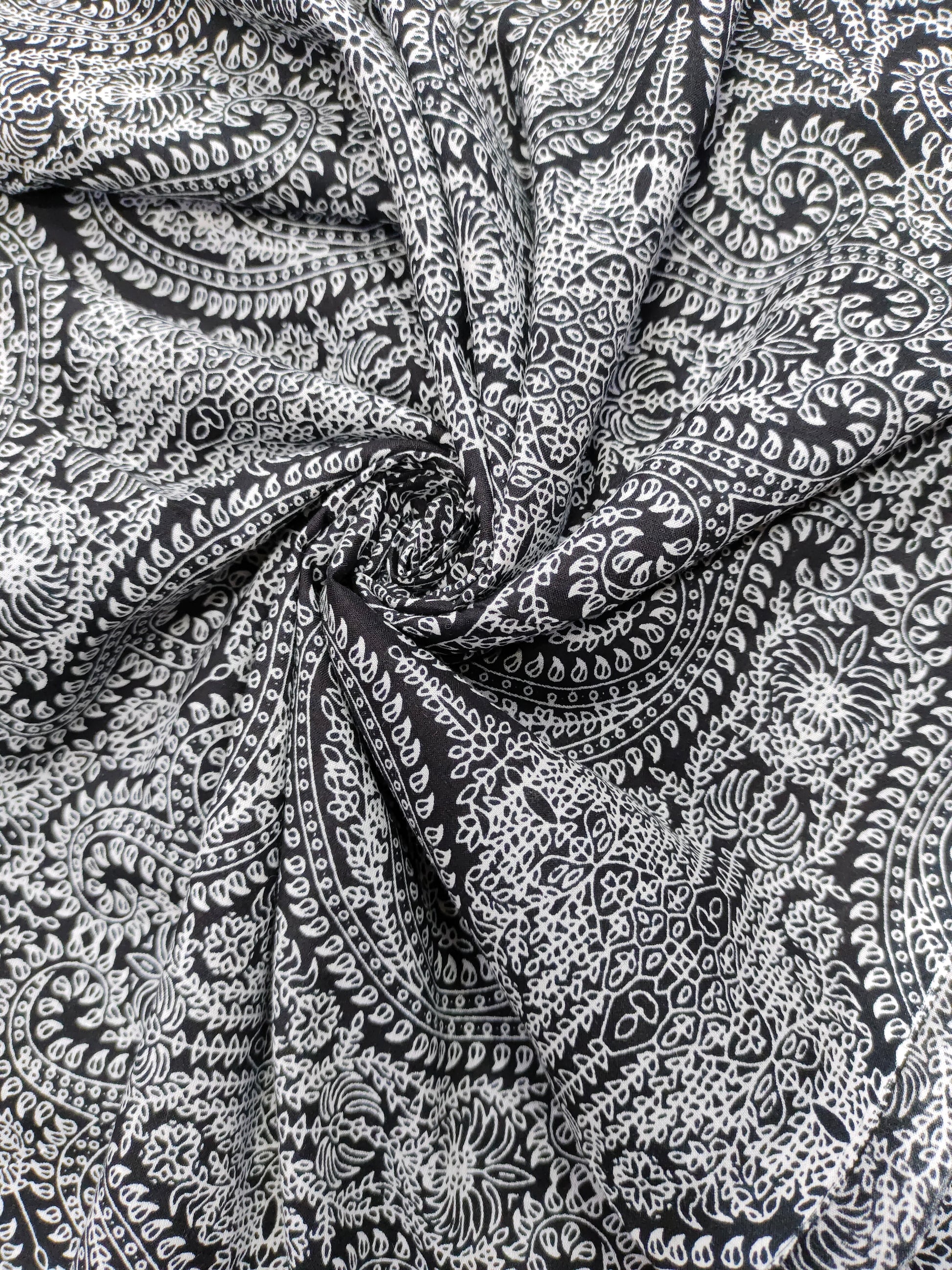 Jaipur black and white printed cotton