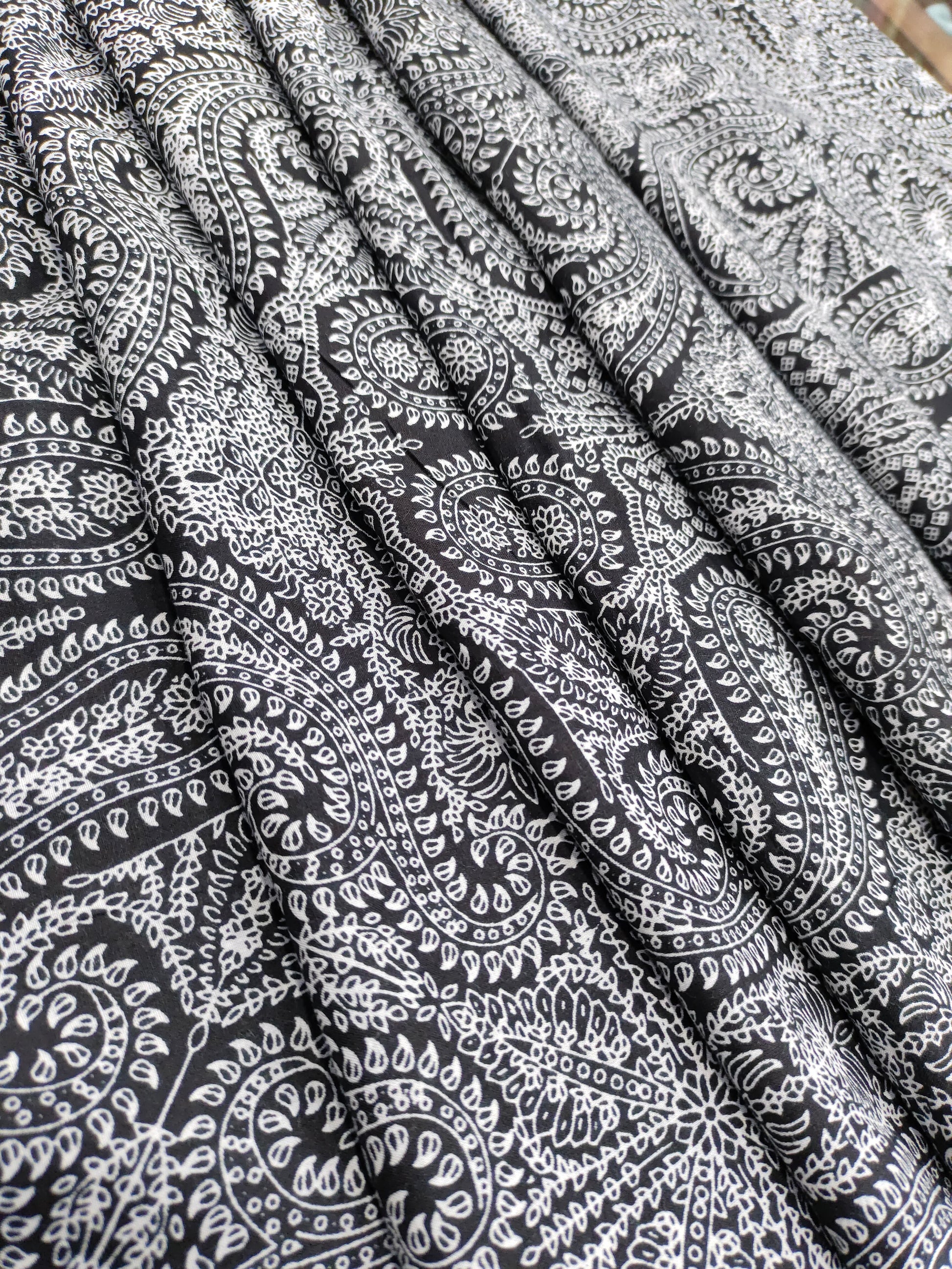 Jaipur black and white printed cotton