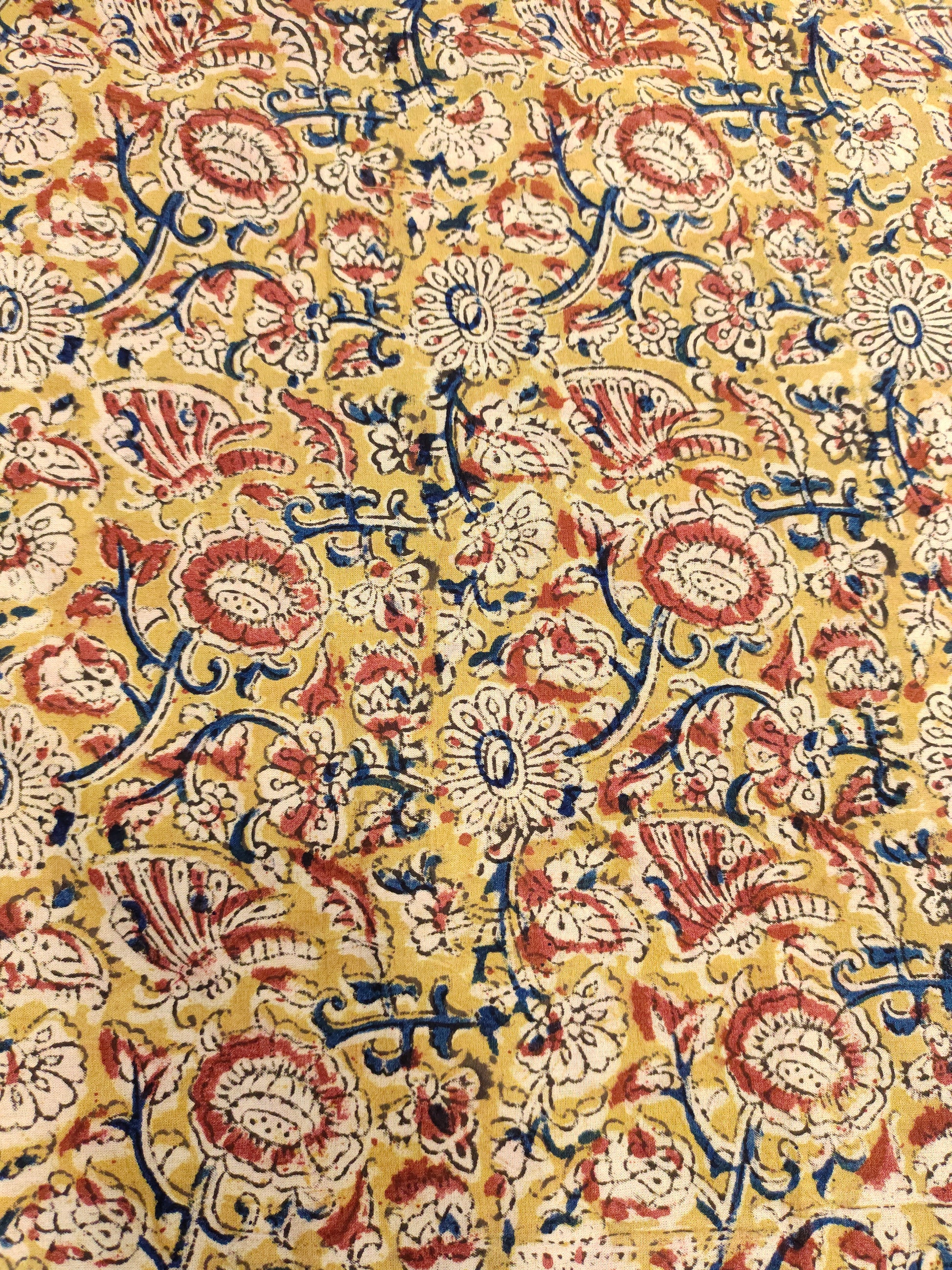 Jaipur cotton mustard kalamkari