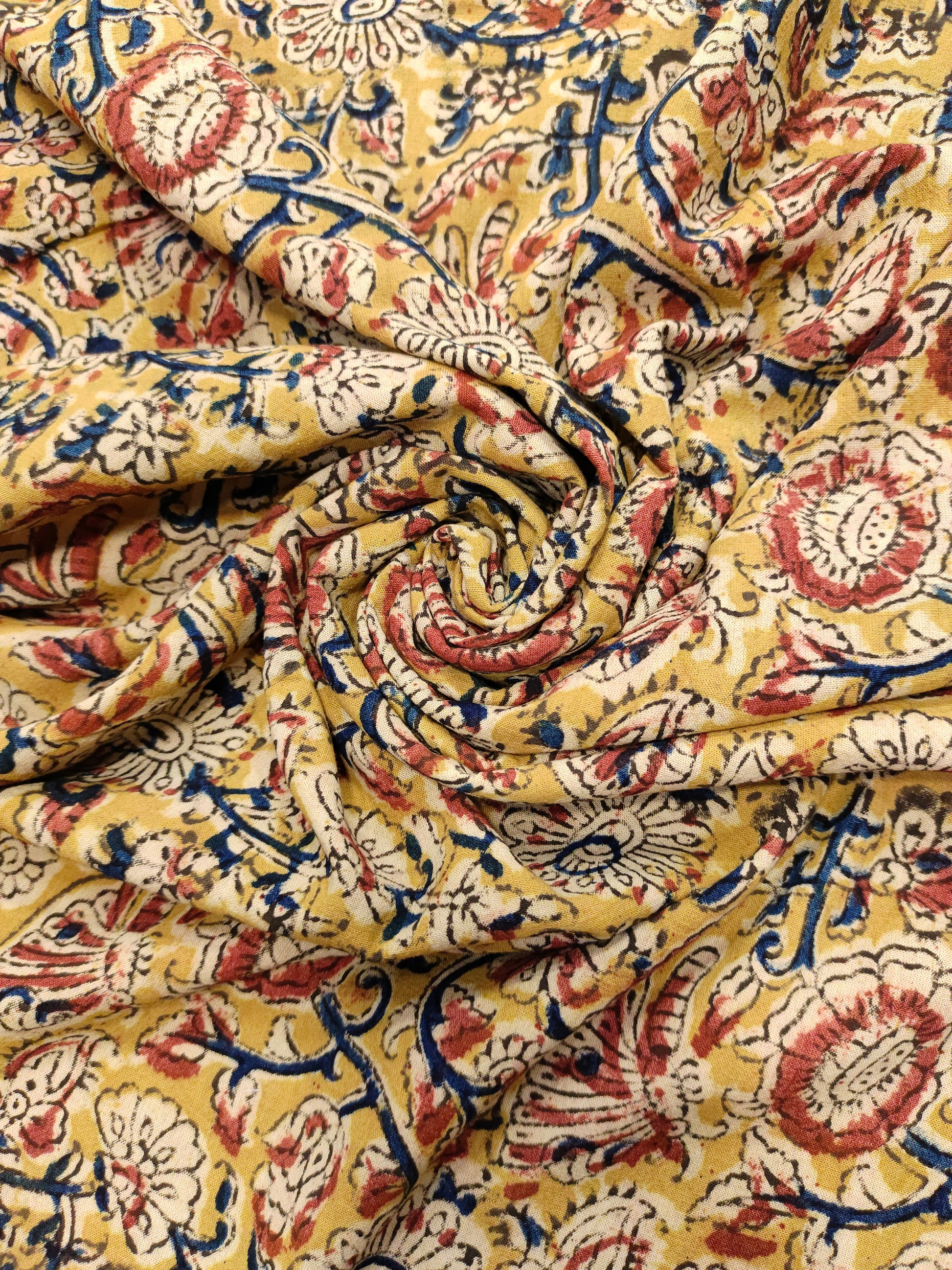 Jaipur cotton mustard kalamkari