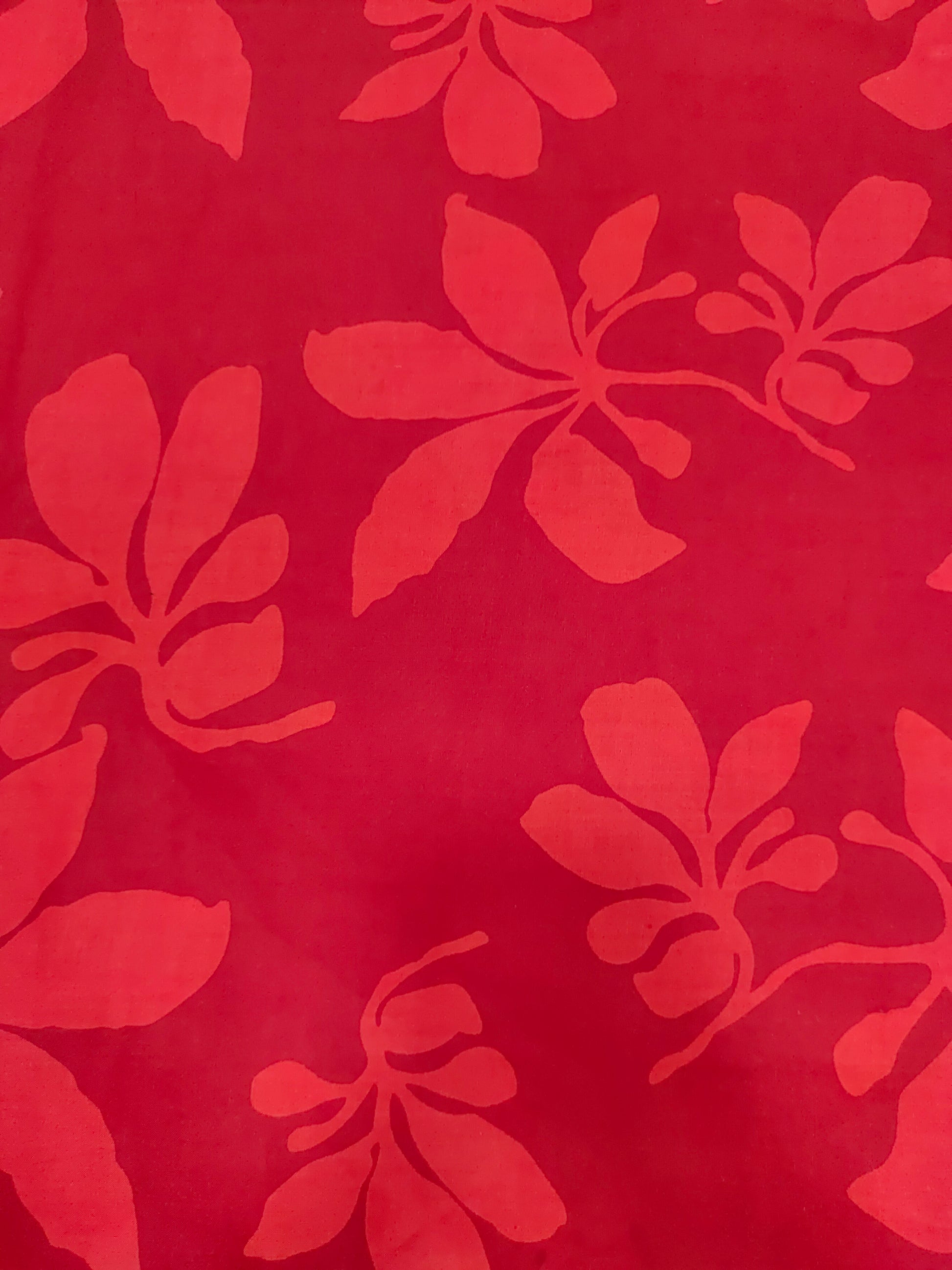 Red floral screen print