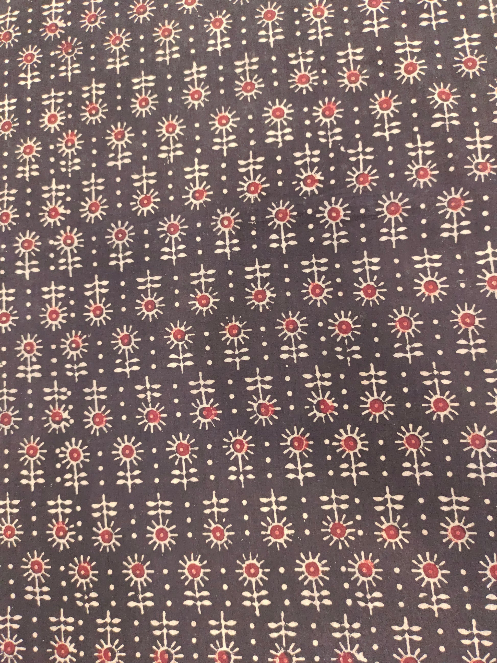 Pure cotton ajrakprint on black with maroon and beige