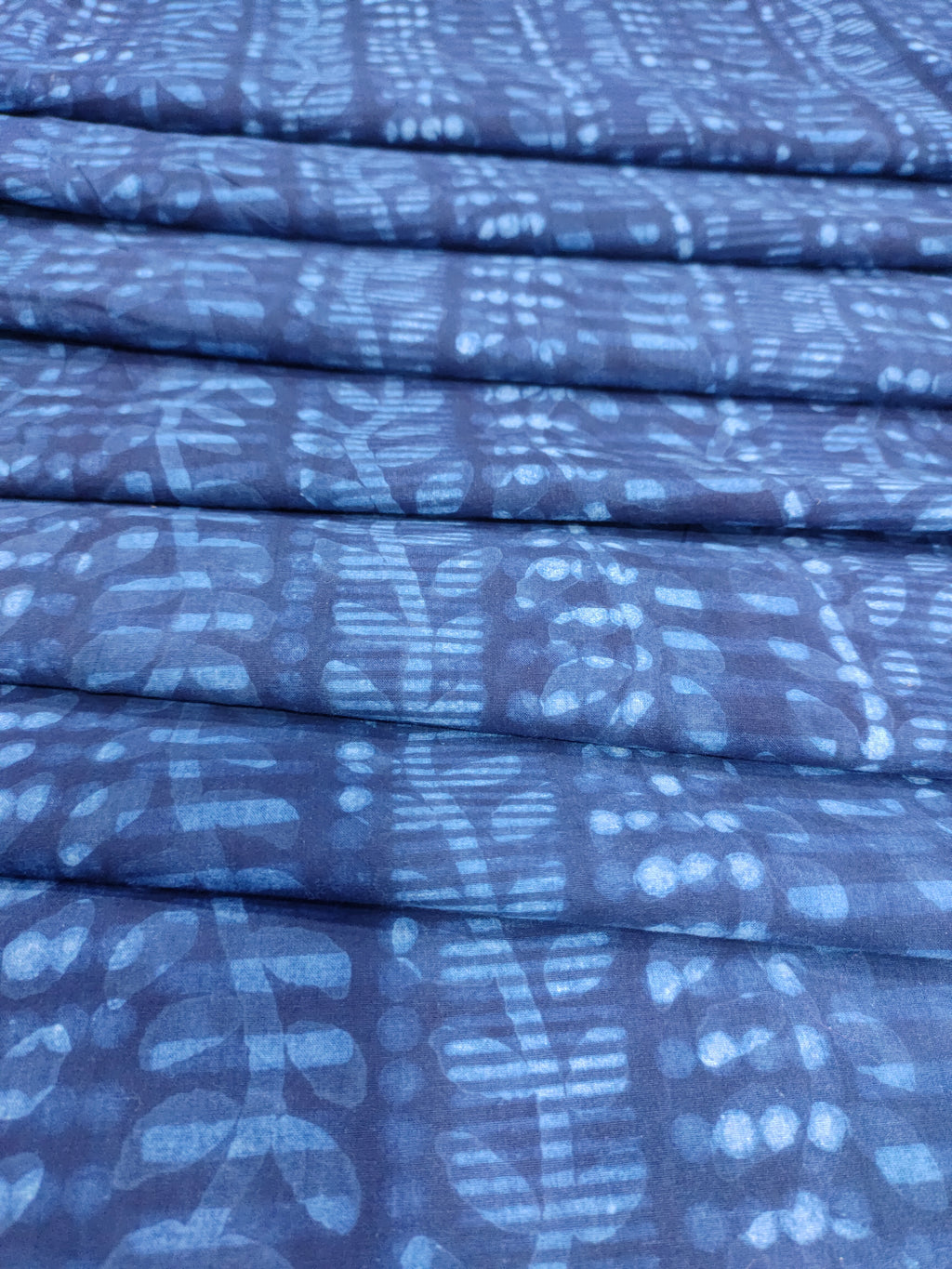 Indigo with shadow print