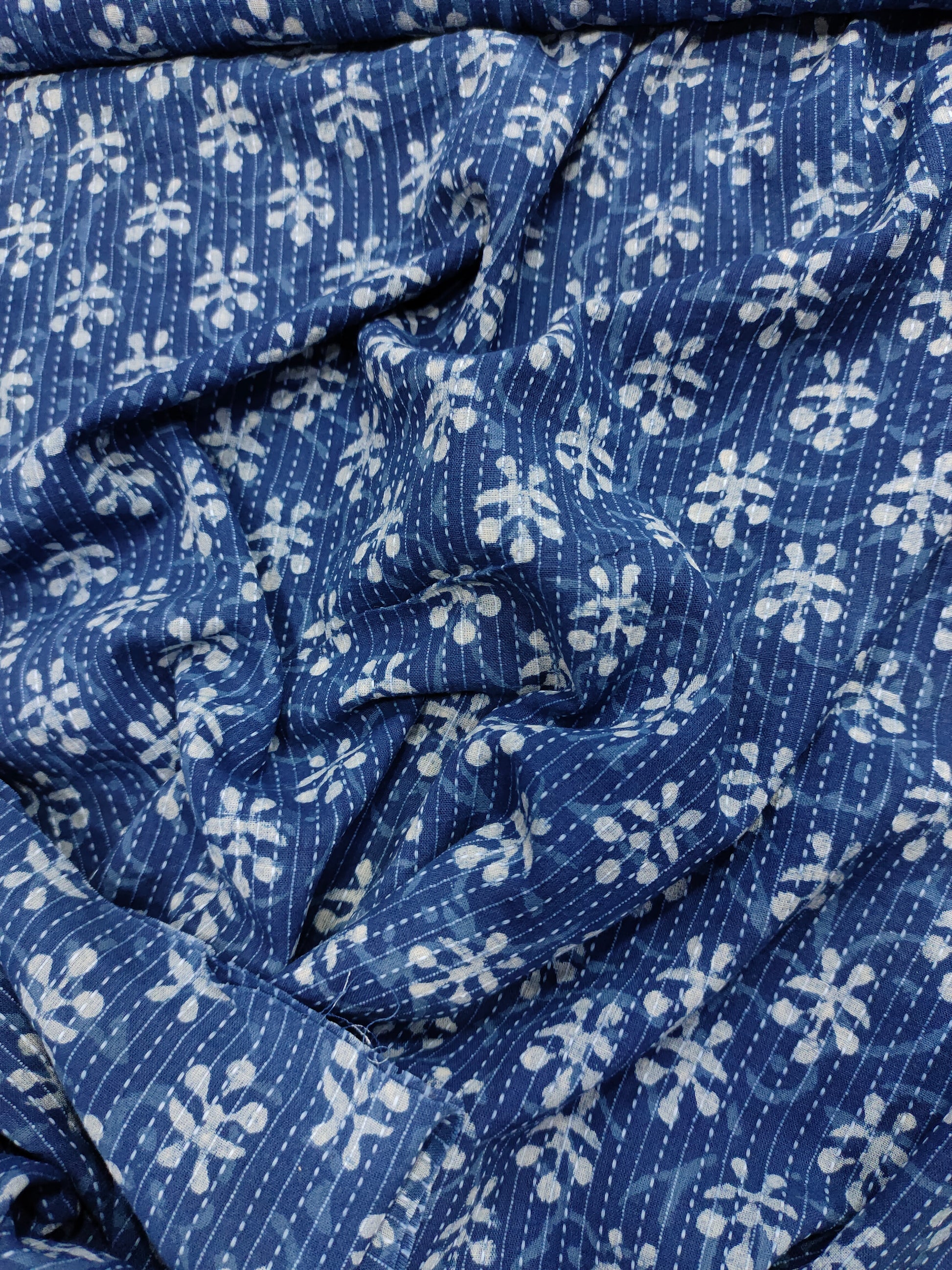 Indigo with katha fabric