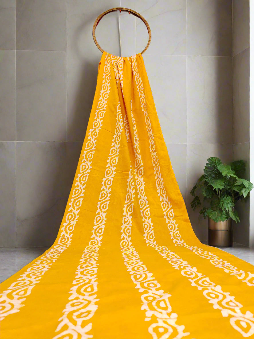 Yellow with white Cotton batiq
