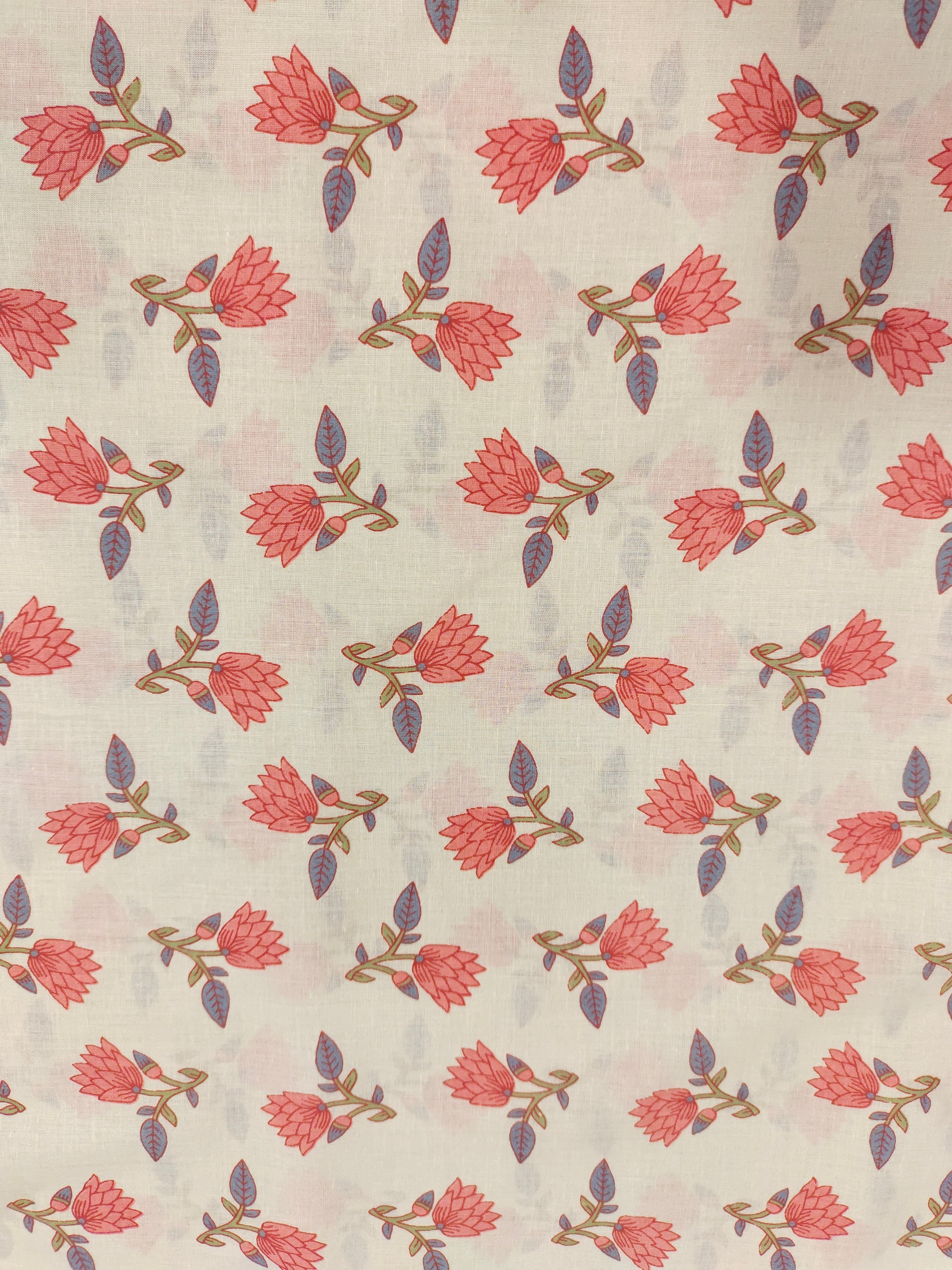 Cream base with tomato flowers print