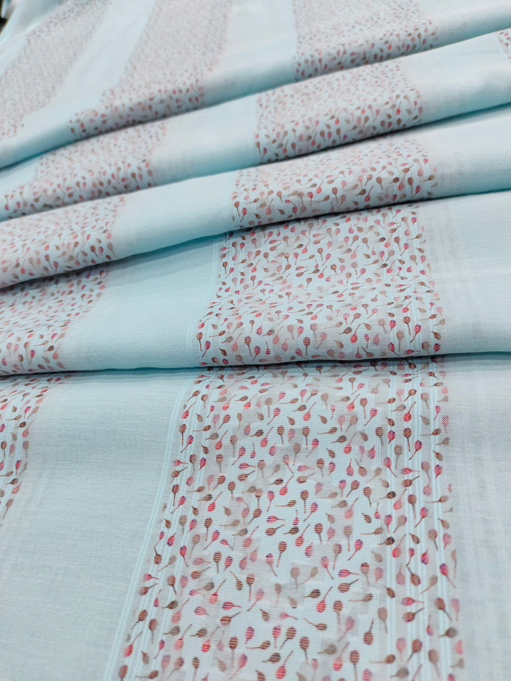 Light blue Cotton Jacqard print