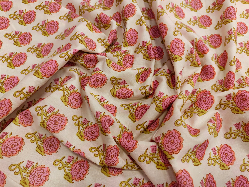Double shaded flowers on a cream base