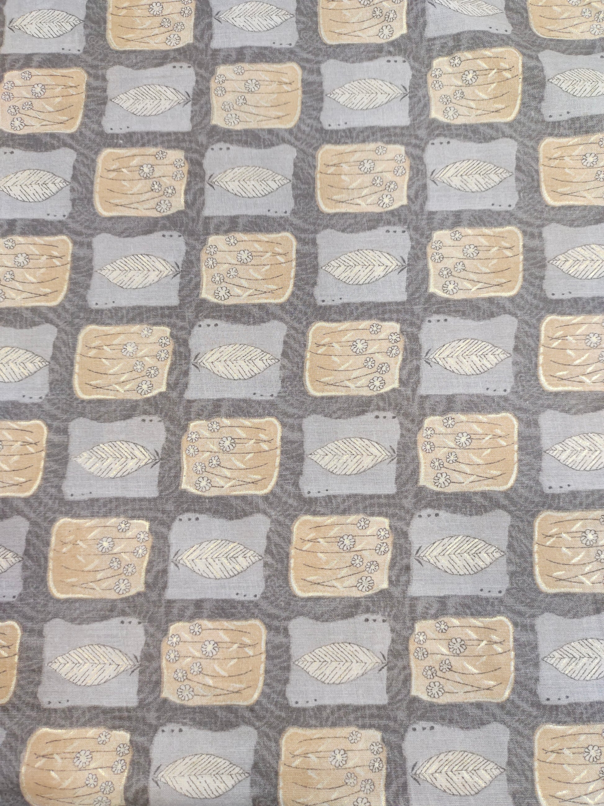 Grey mill cotton with a gold foile