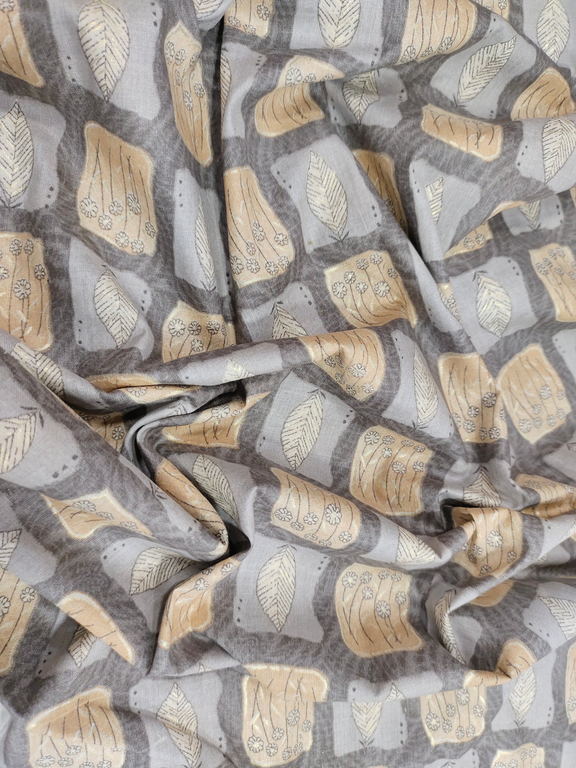 Grey mill cotton with a gold foile