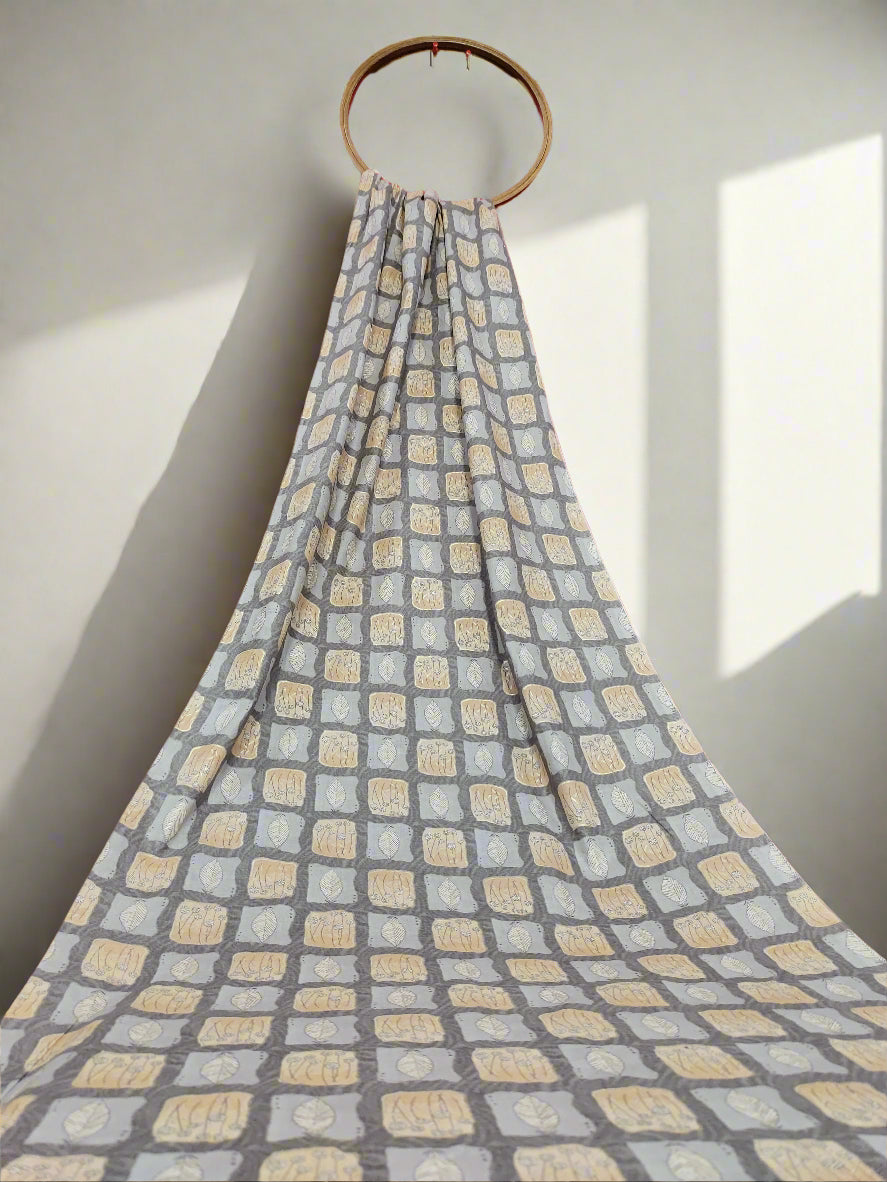 Grey mill cotton with a gold foile