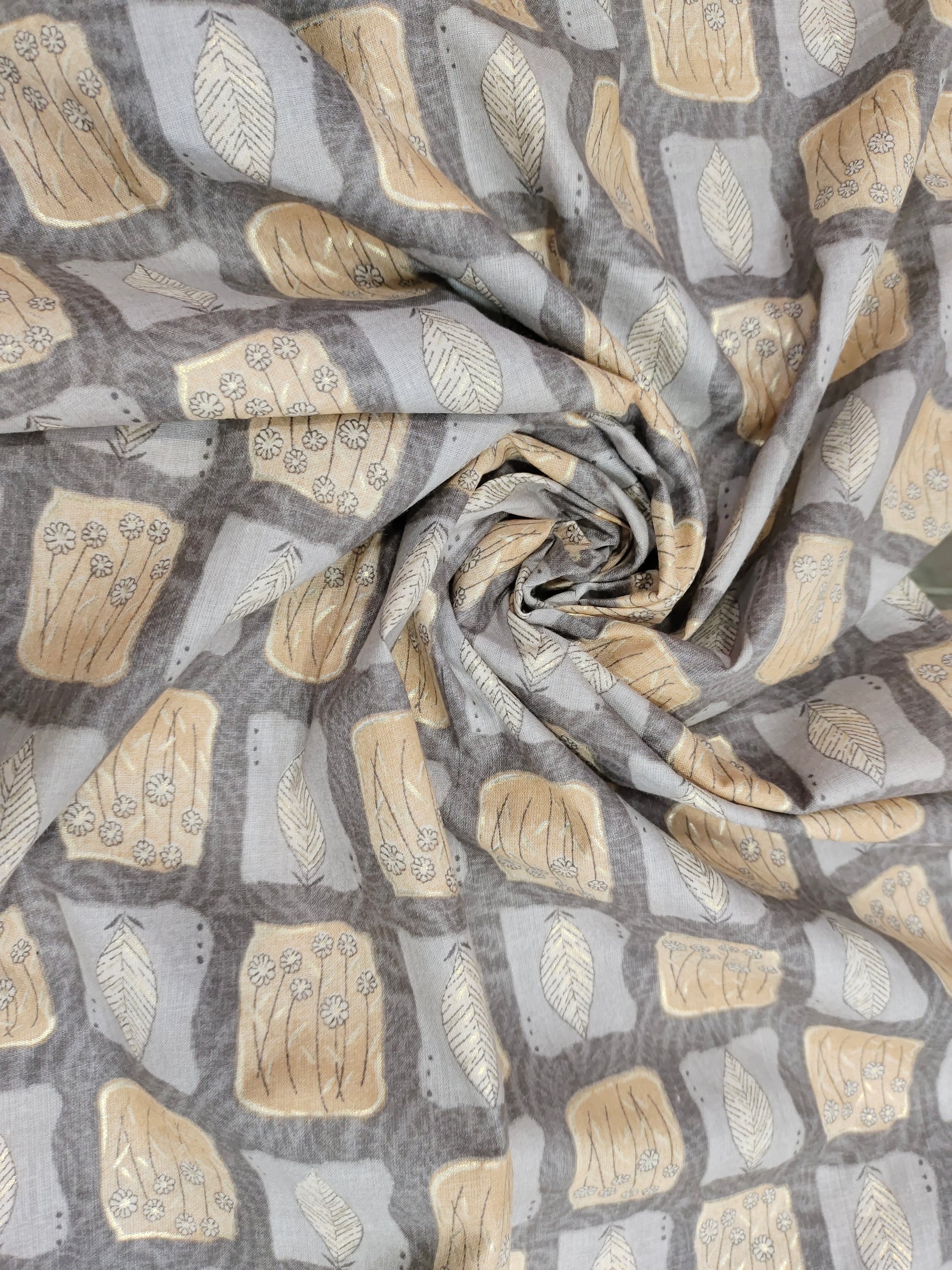 Grey mill cotton with a gold foile