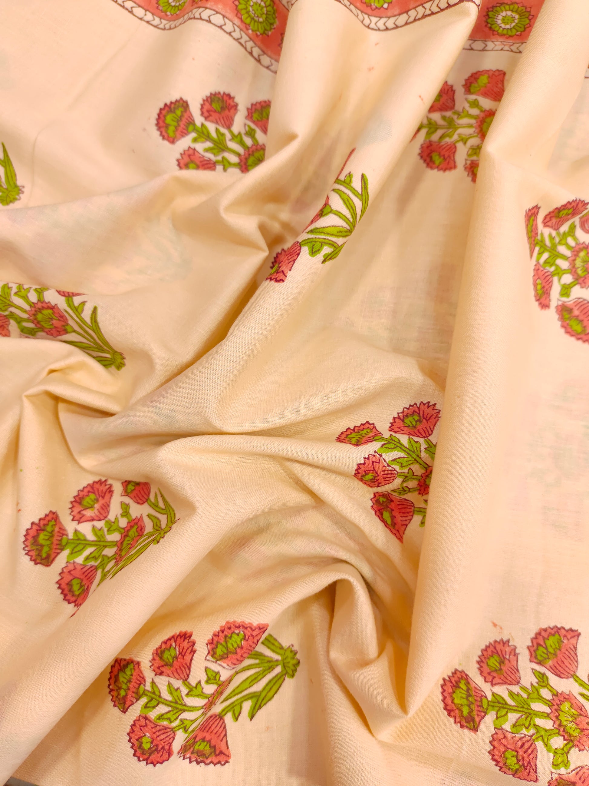 light peach handblock print