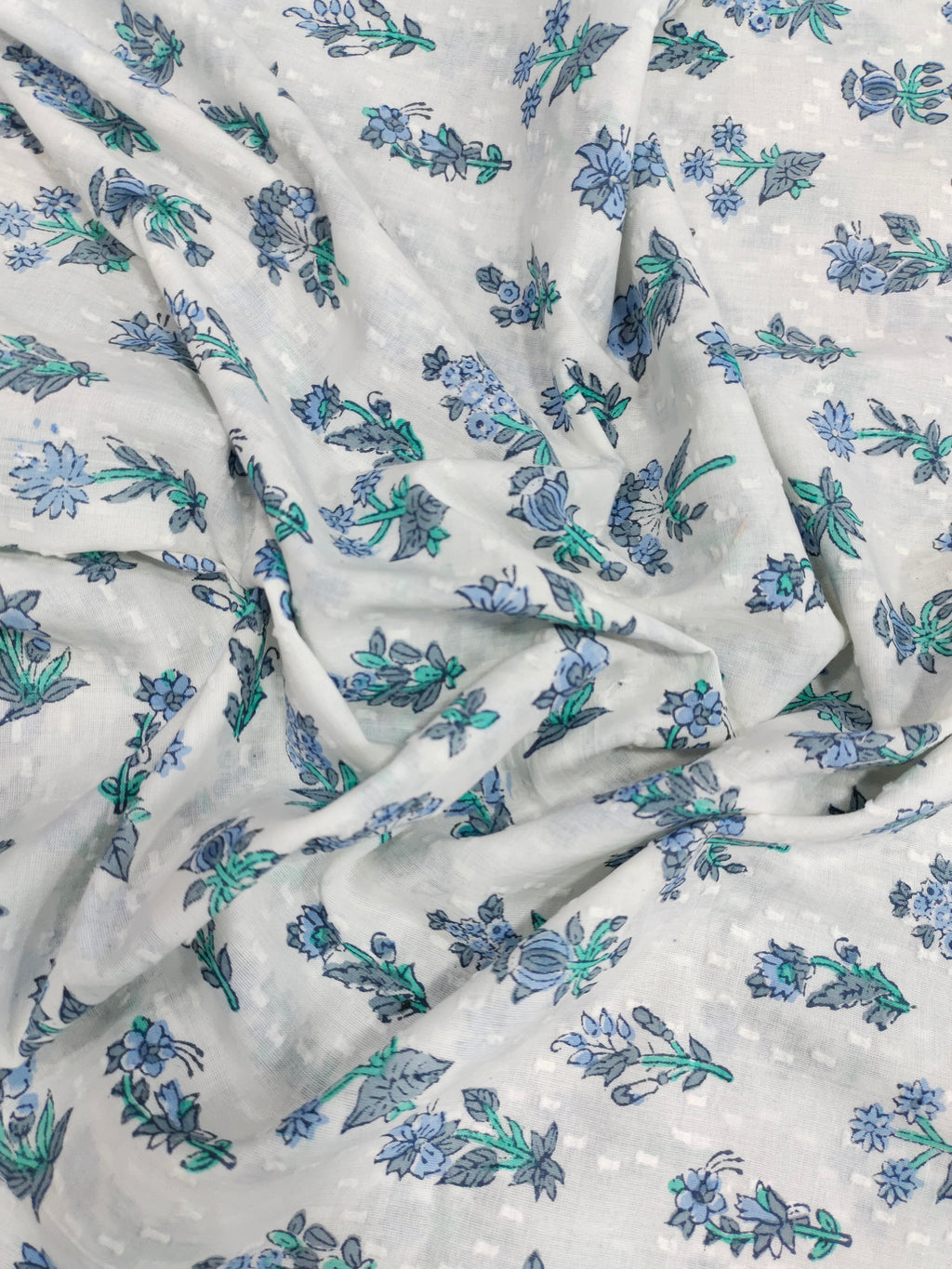 White base with blue and Grey  cotton handblock print with  special viwes