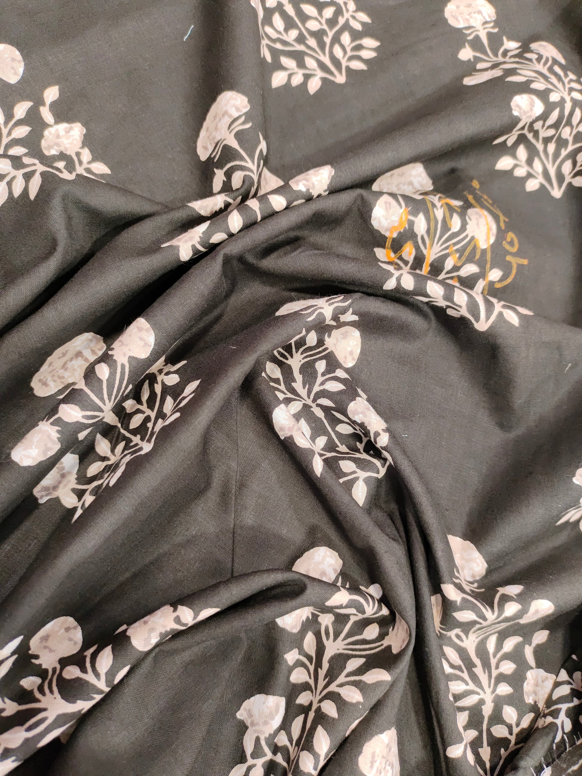 Coffee base with cotton screen print with beige  print