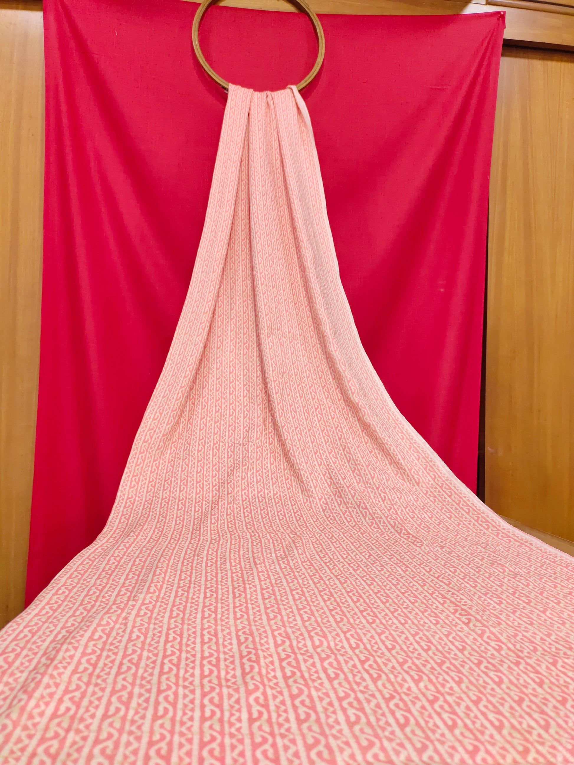 Pink rayon slub fabric
