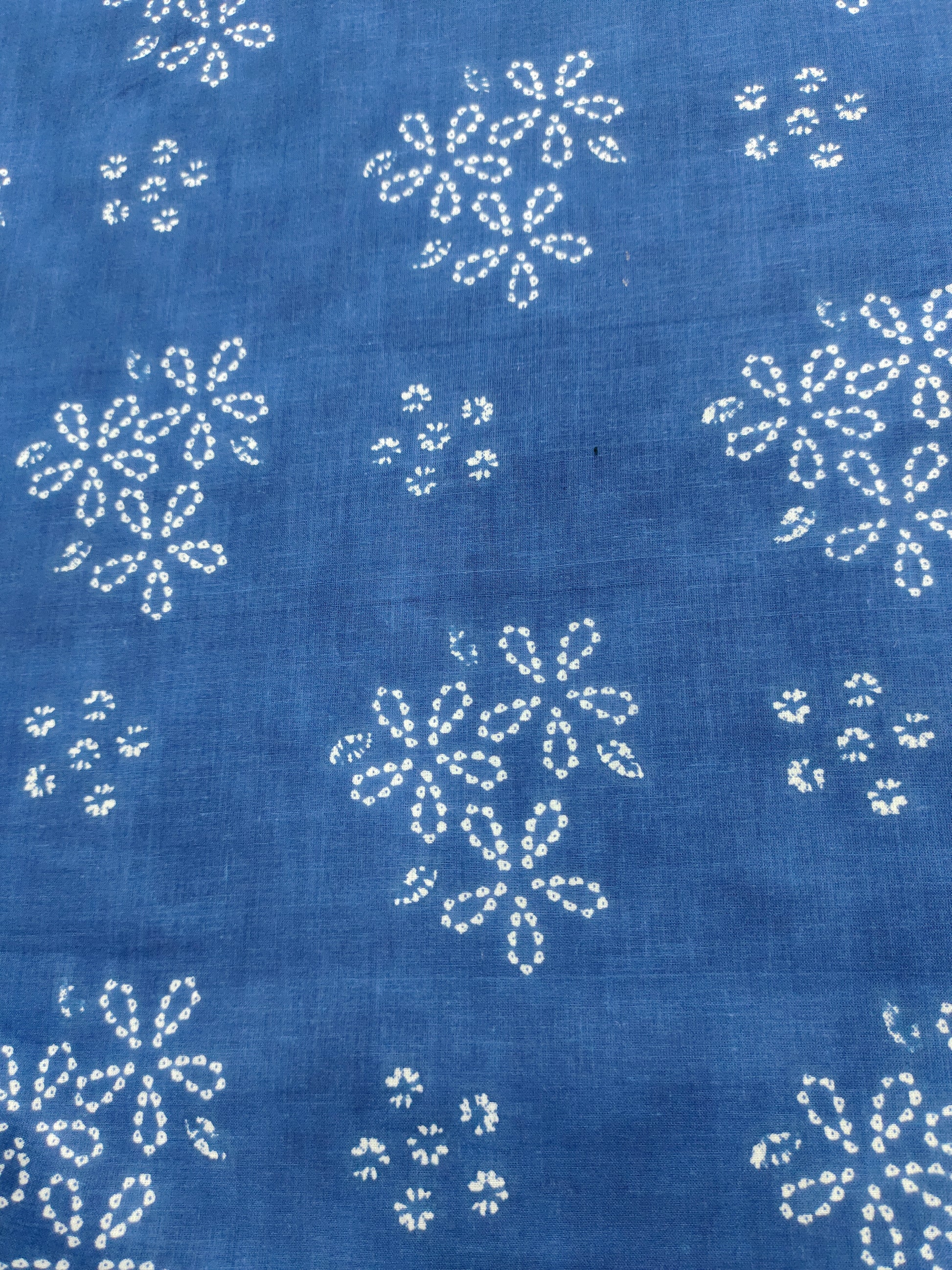 Dark blue with cream floral print