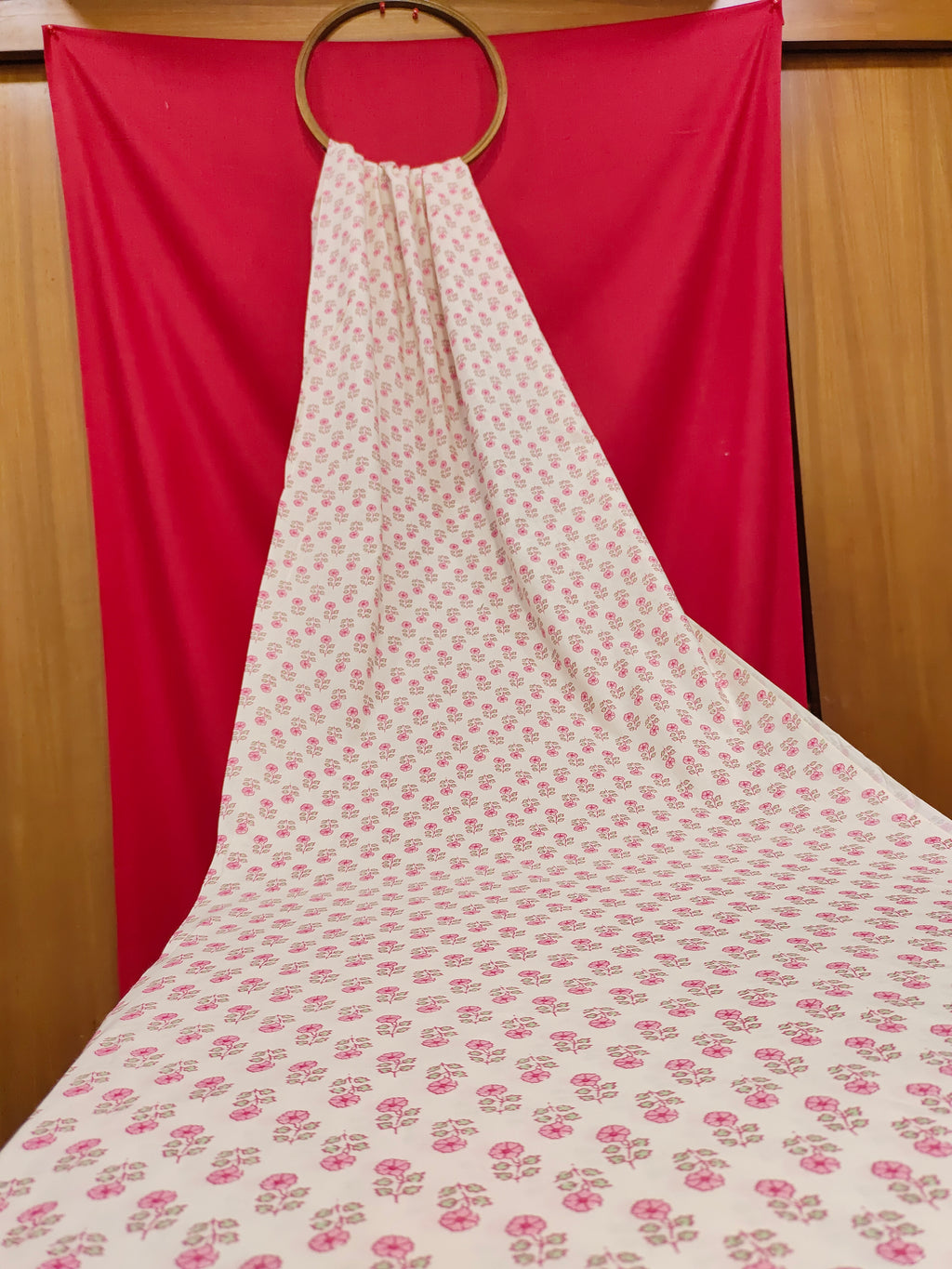 Cotton screen print with small flowers all over