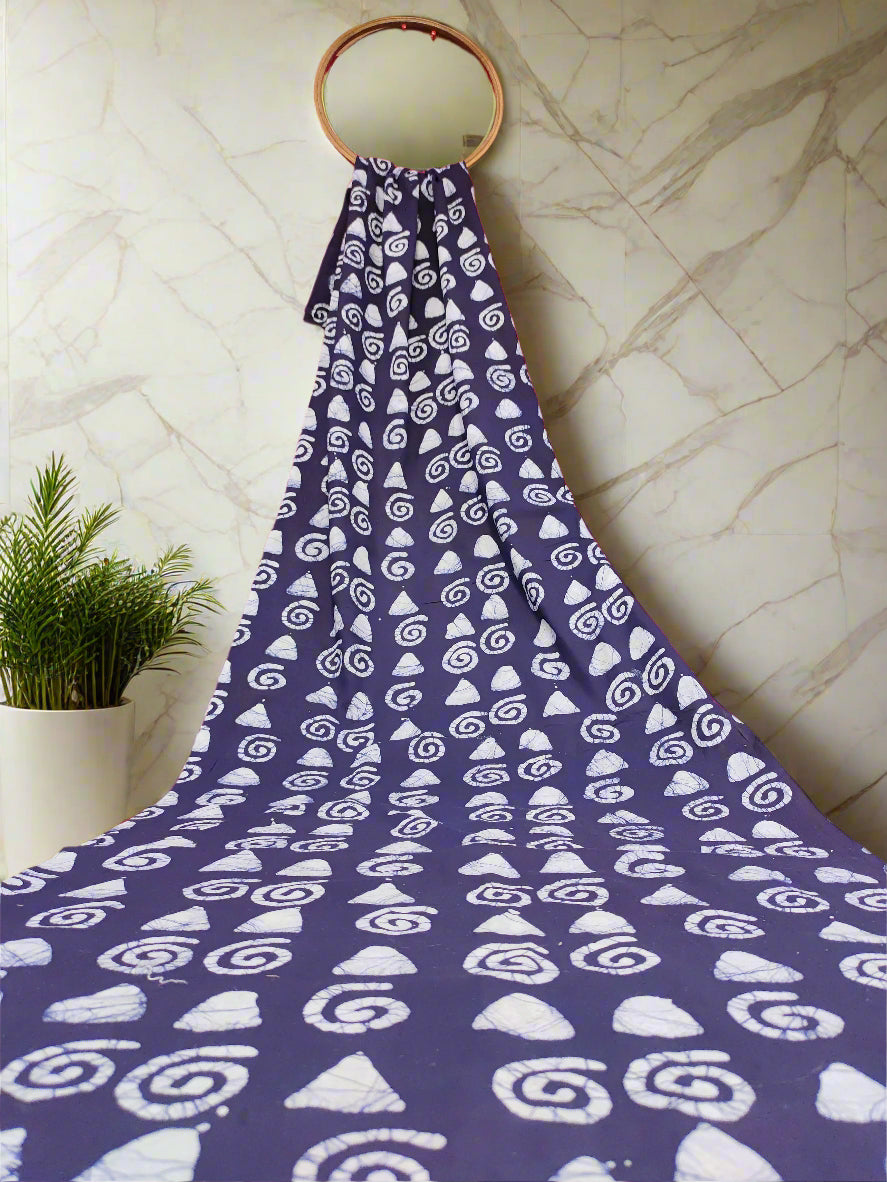 Navy base with white batiq