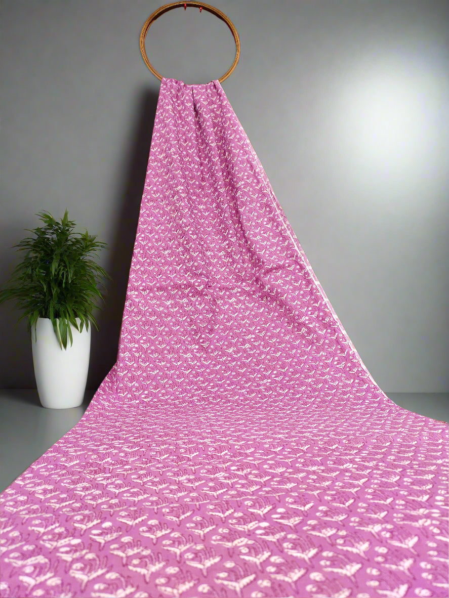 purple cotton screen print with white highlight