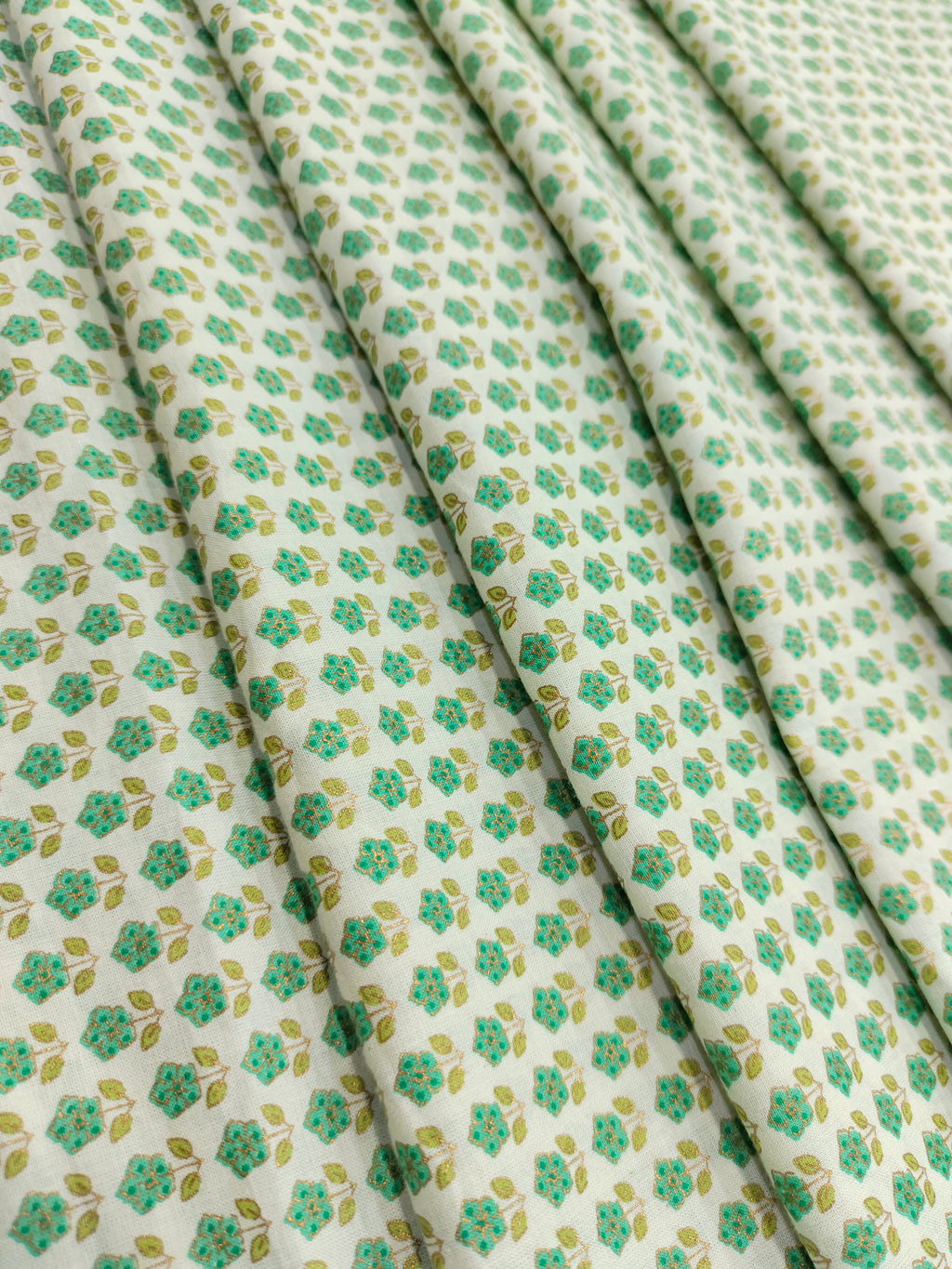 Cotton handblock print with gold foile