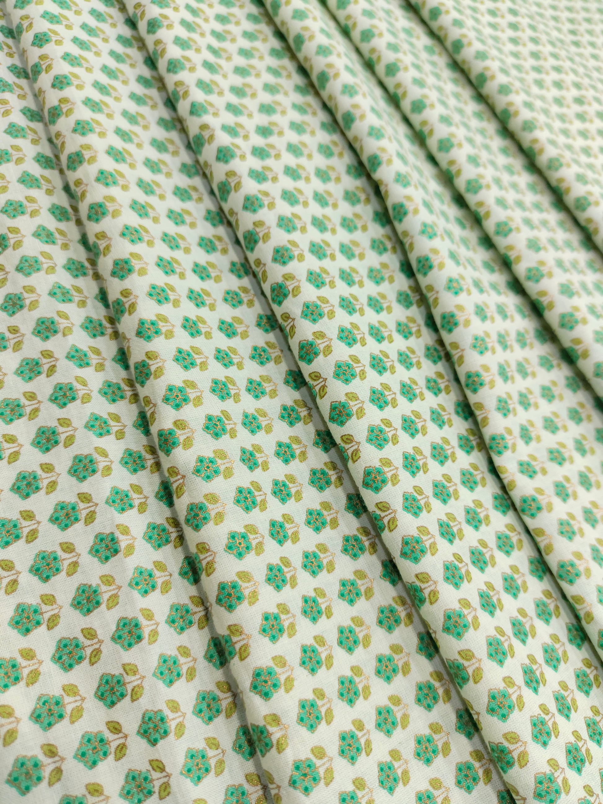 Cotton handblock print with gold foile