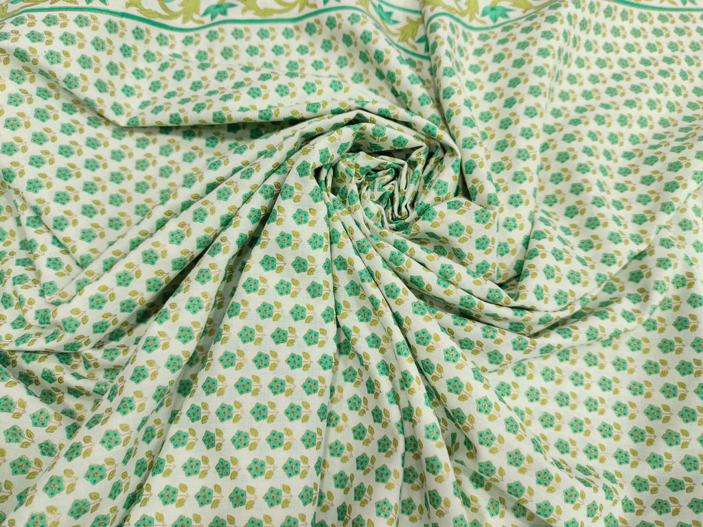 Cotton handblock print with gold foile