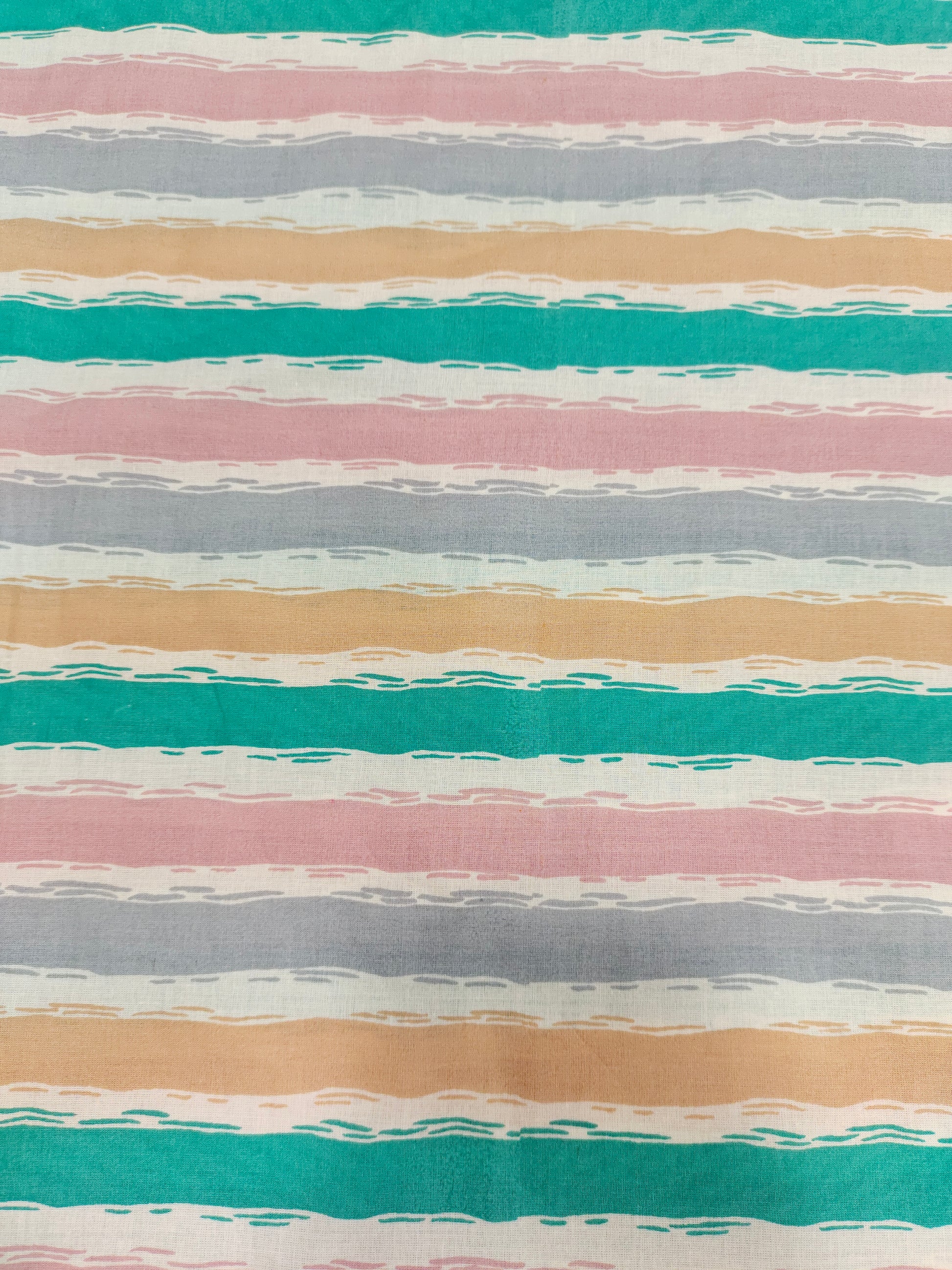 multi color big stripes cotton screen print