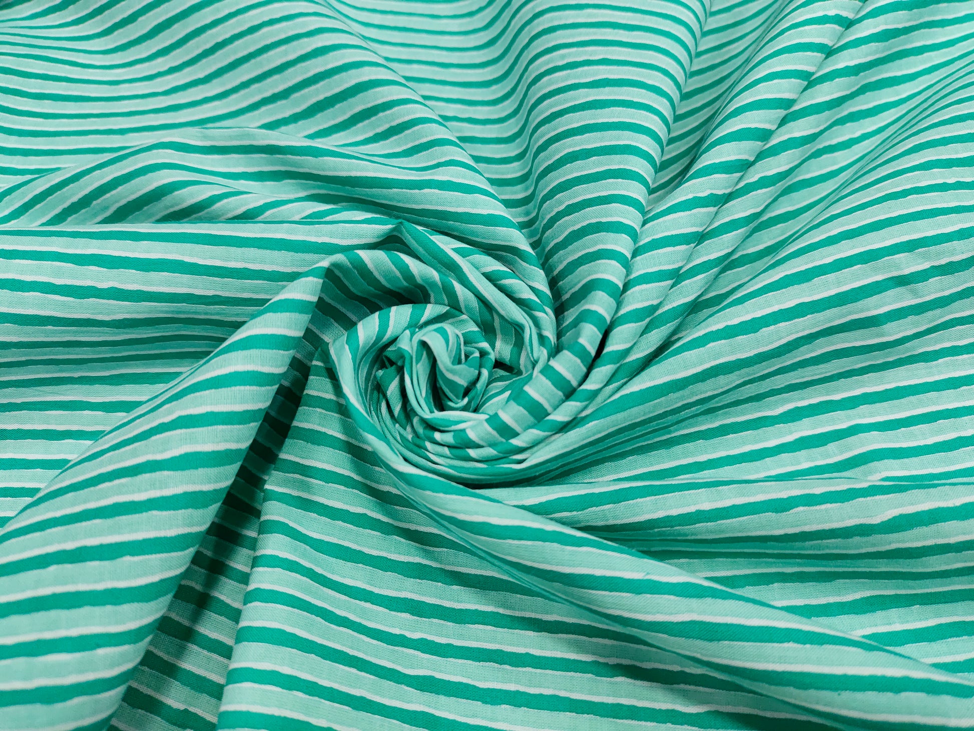 Pista green stripes soft cotton screen print