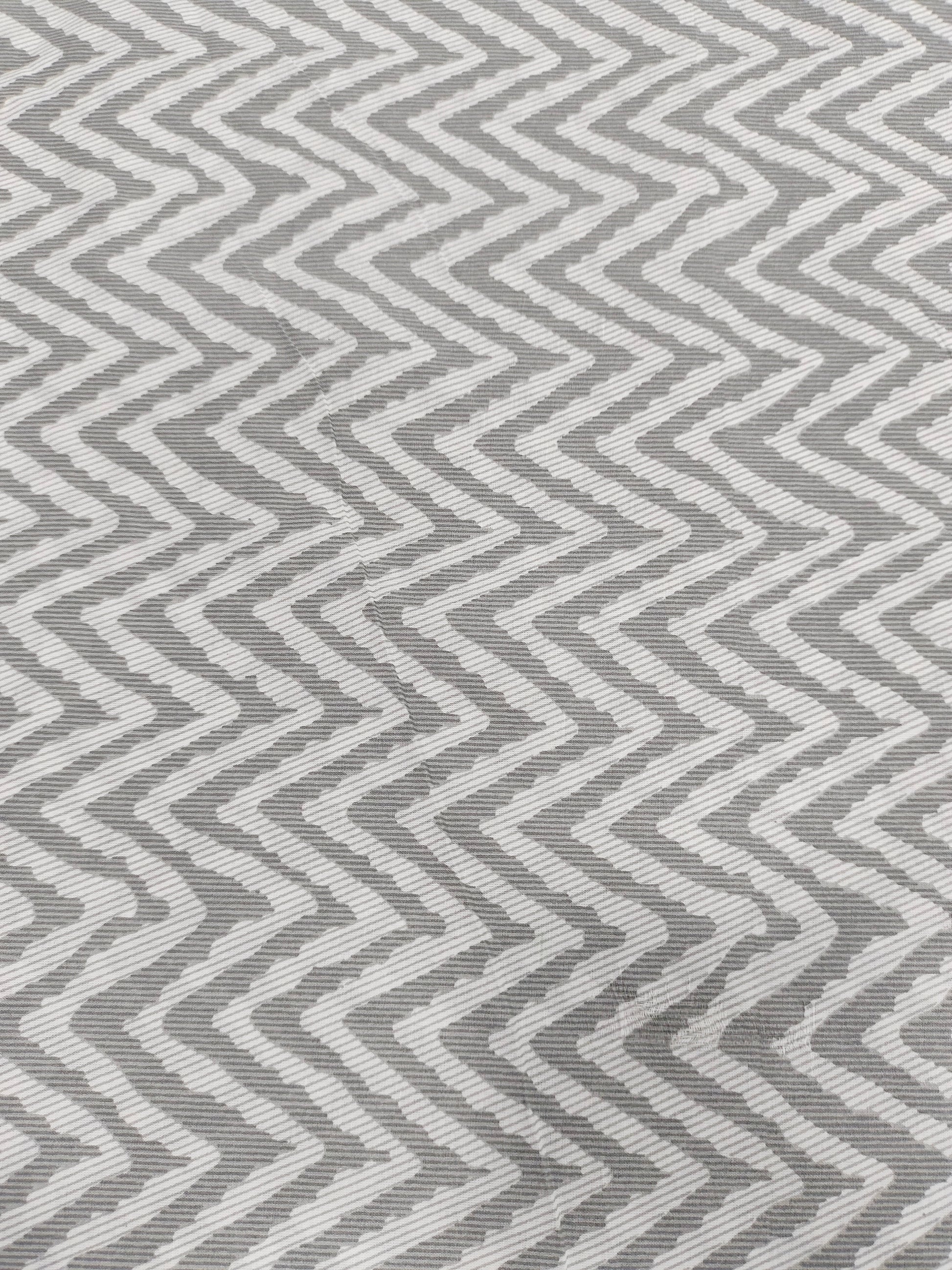 White rick rack cotton screen print