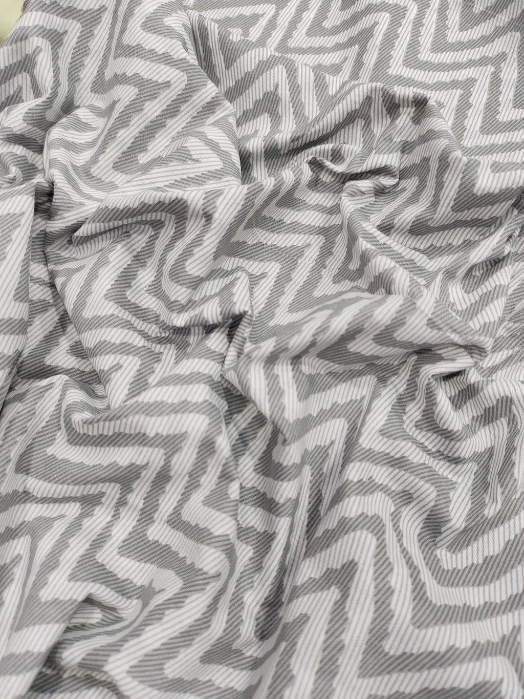 White rick rack cotton screen print