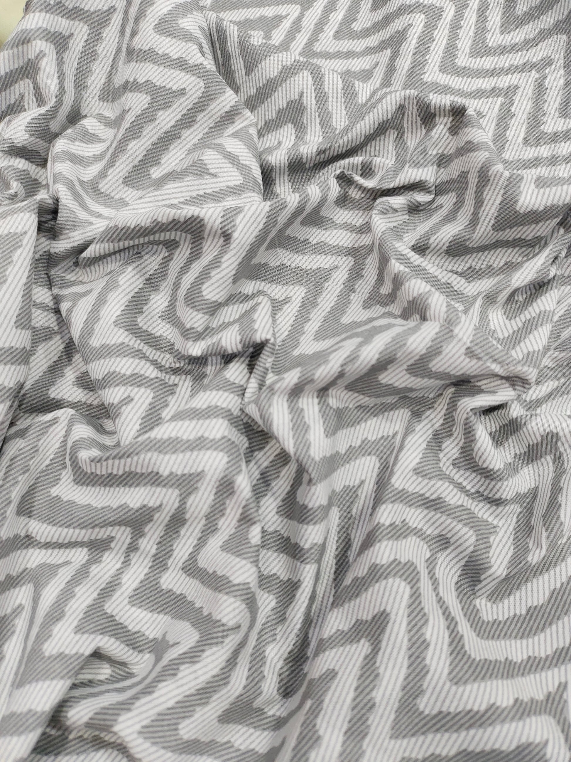White rick rack cotton screen print