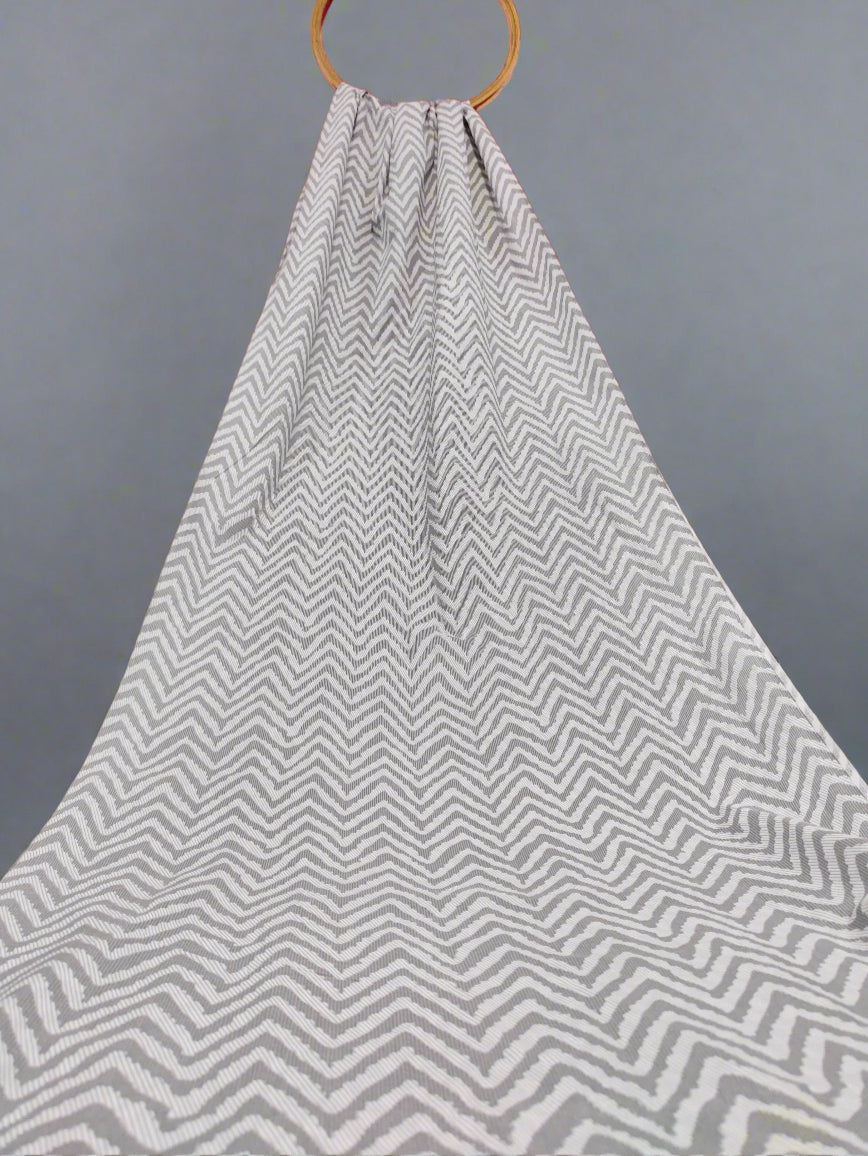 White rick rack cotton screen print